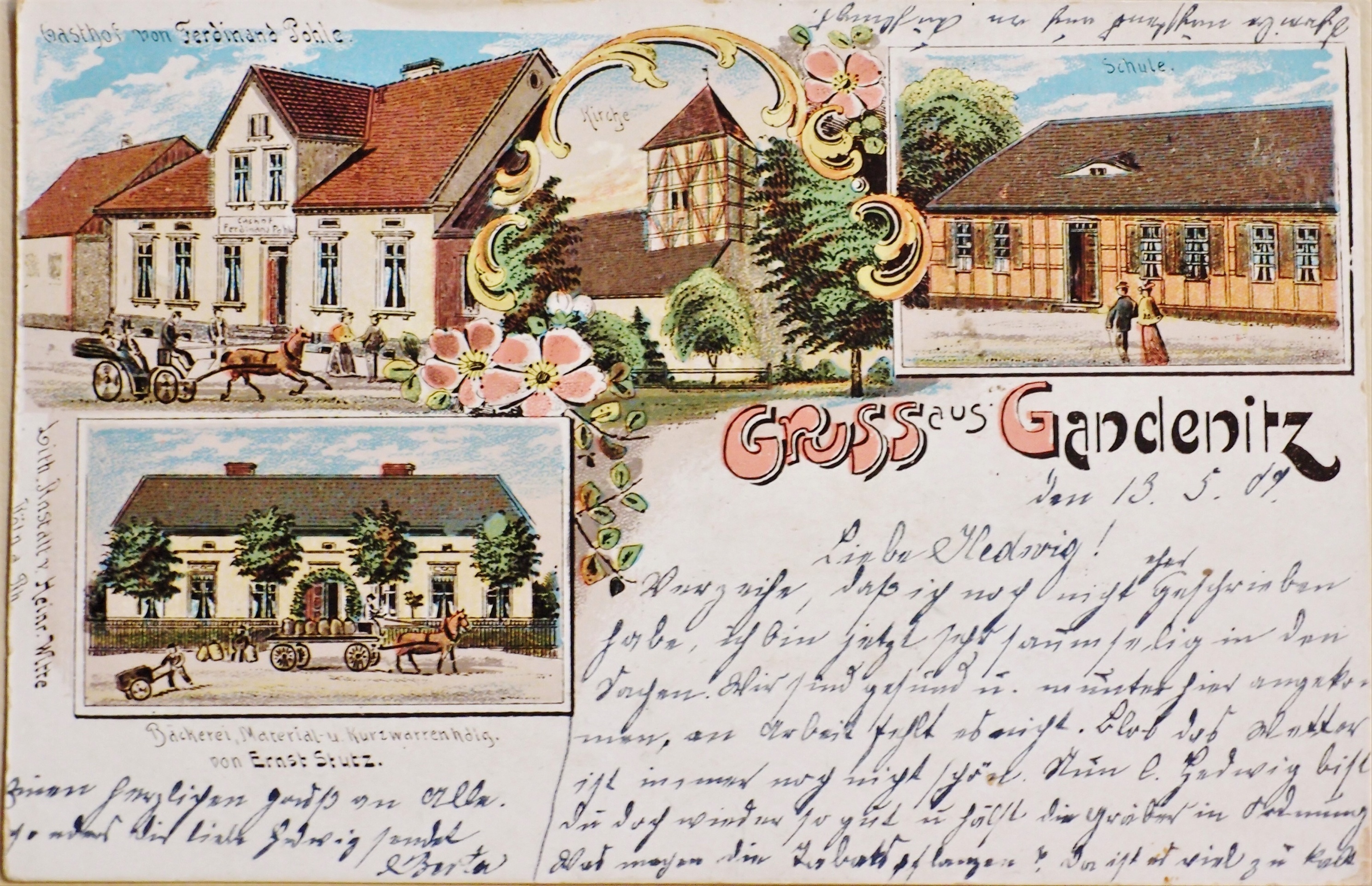 Ansichtskarte "Gruss aus Gandenitz" (Museum für Stadtgeschichte Templin CC BY-NC-SA)