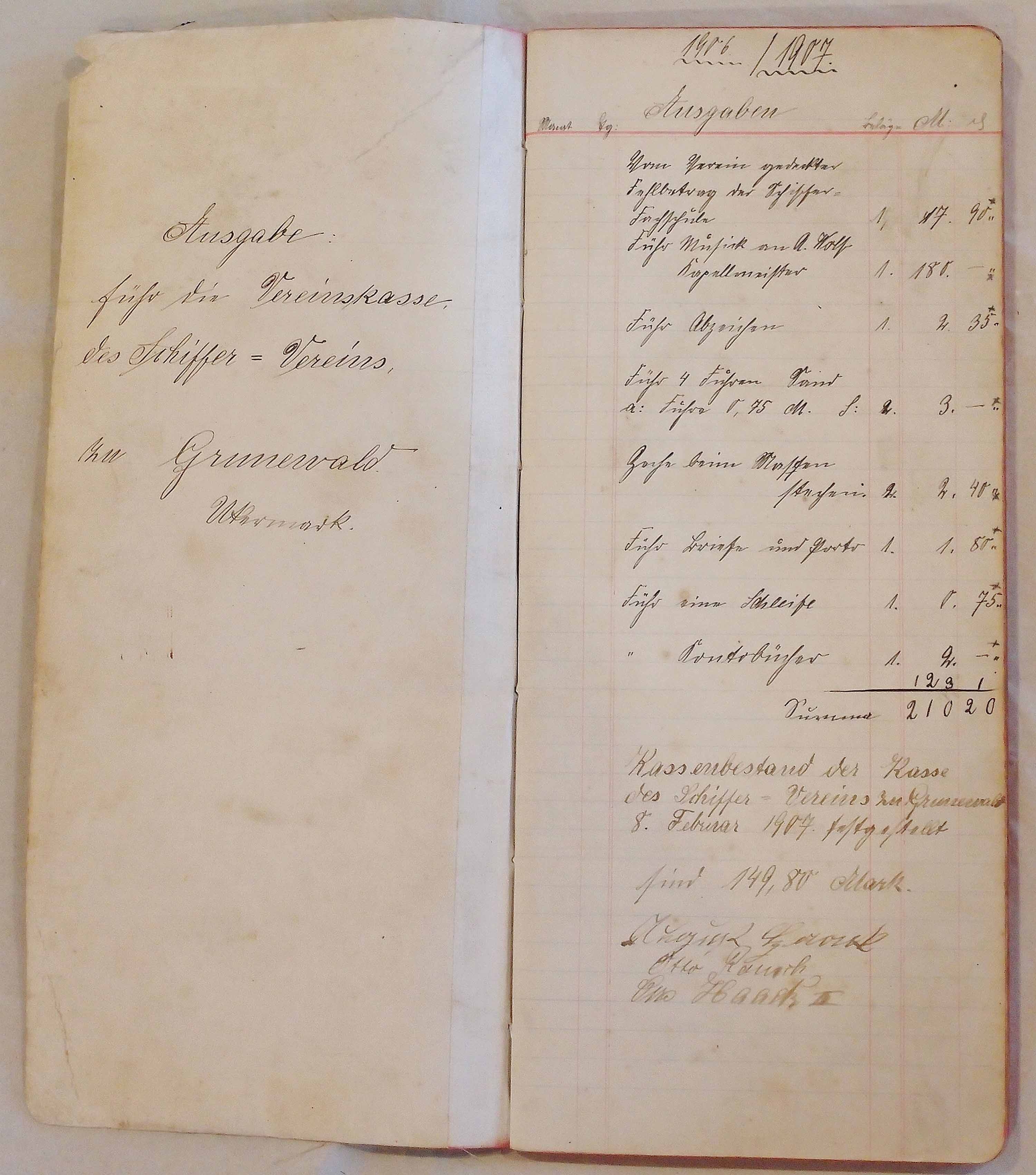 Kassenbuch (Museum für Stadtgeschichte Templin CC BY-NC-SA)