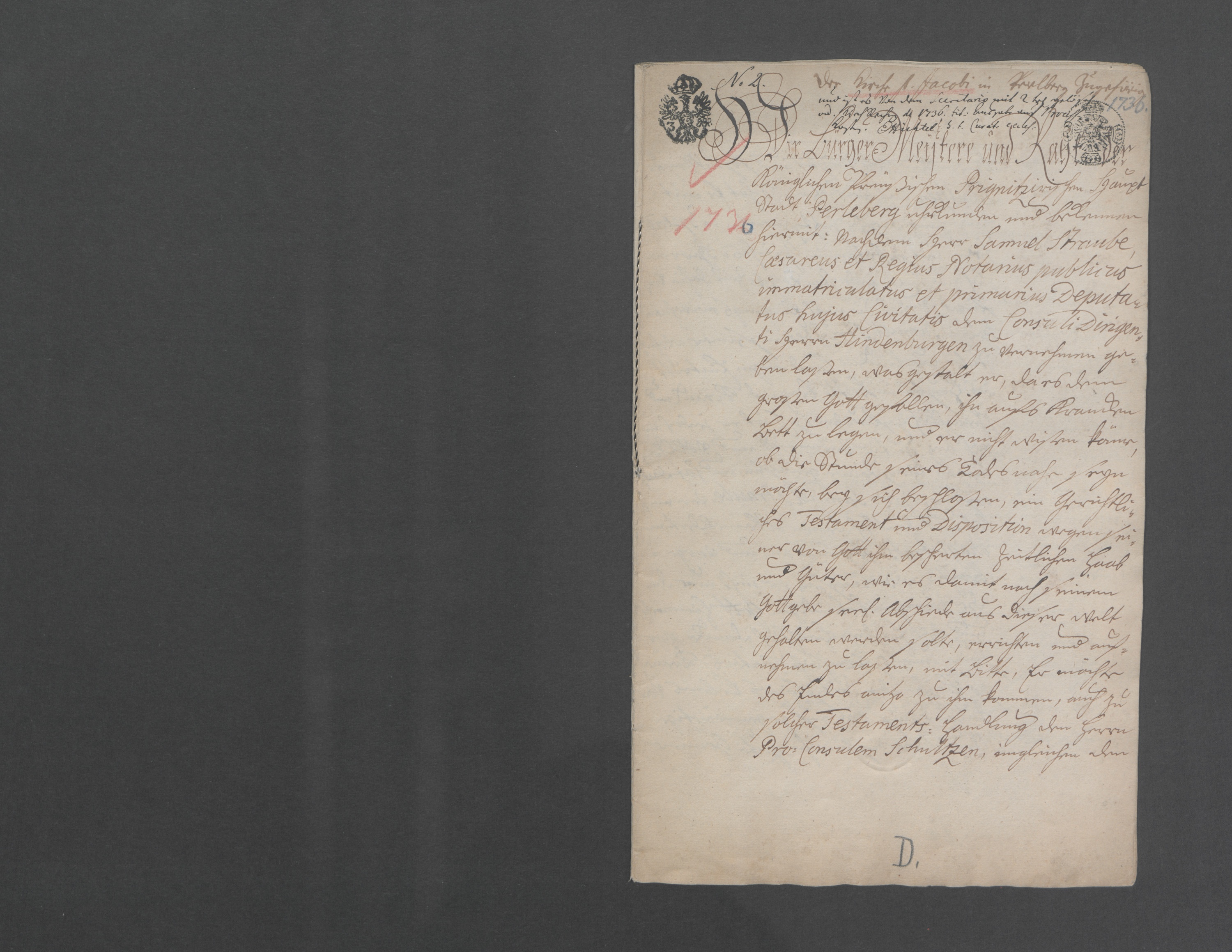 Testament des Notars Samuel Straube...(1736) (Domstiftsarchiv Brandenburg/Havel CC BY-NC-SA)