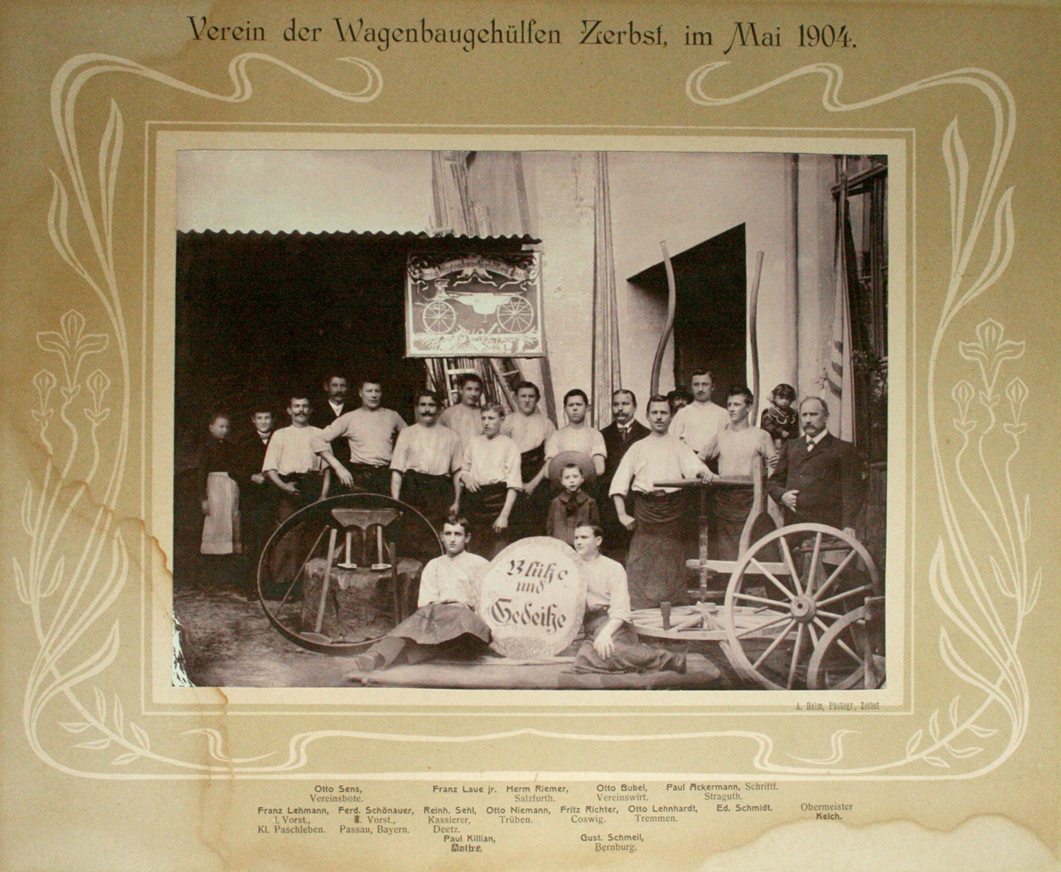 „Verein der Wagenbaugehülfen“ (Dorfmuseum Tremmen CC BY-NC-SA)