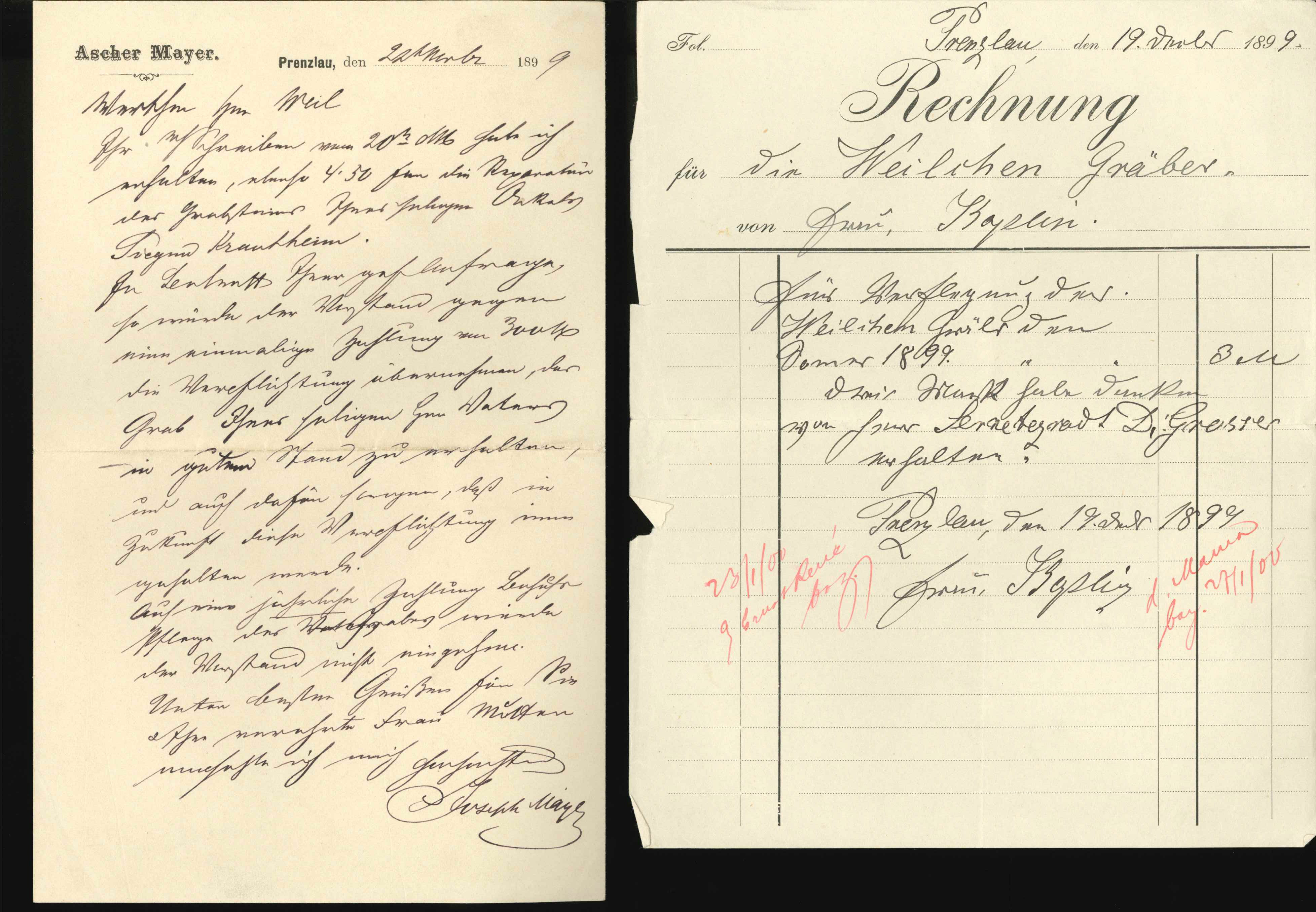 Brauner Umschlag mit Dokumenten von Siegmund Weil, Grabgebühren (KTL CC BY-NC-SA)