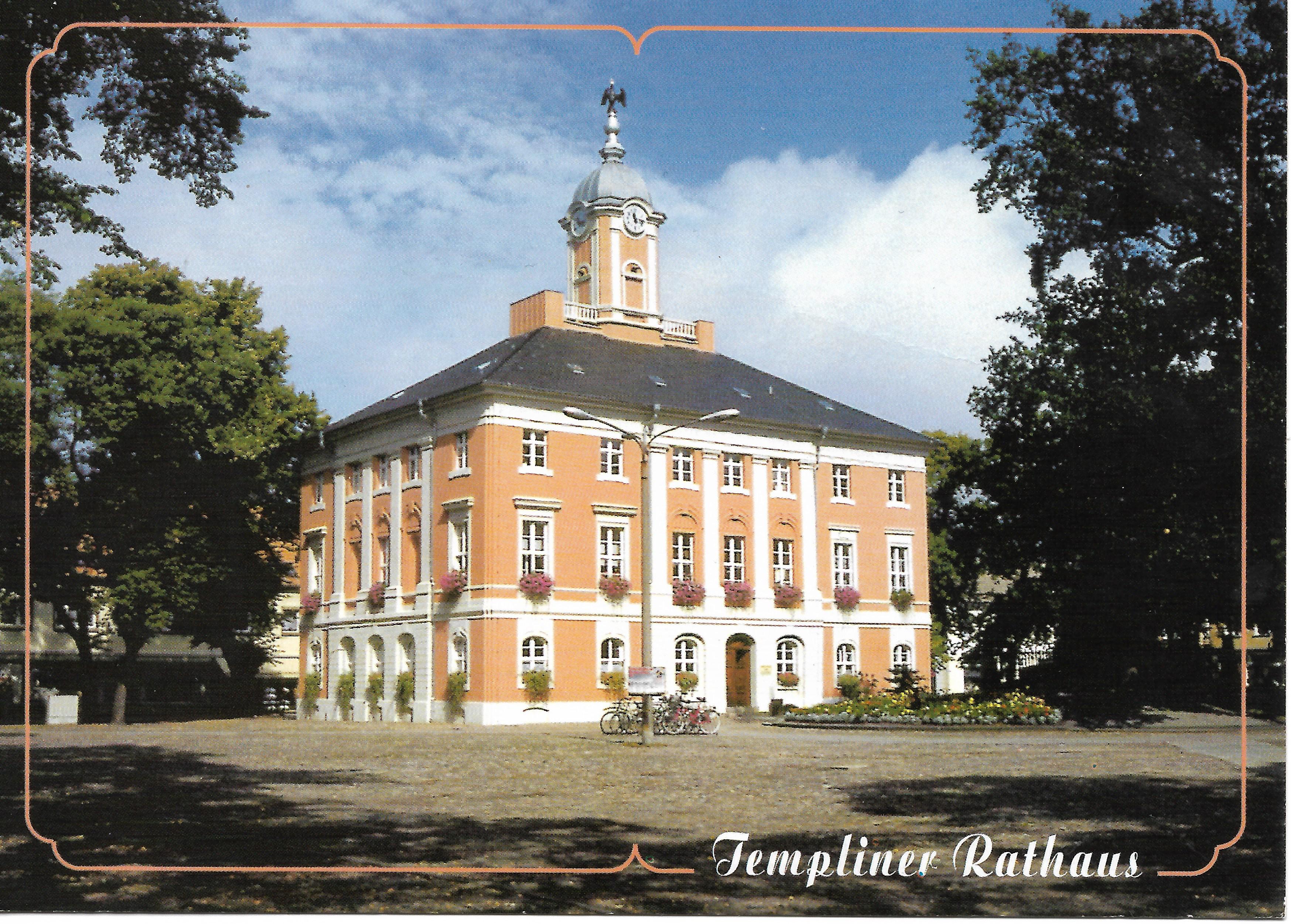 Postkarte "Rathaus Templin" (Museum für Stadtgeschichte Templin CC BY-NC-SA)