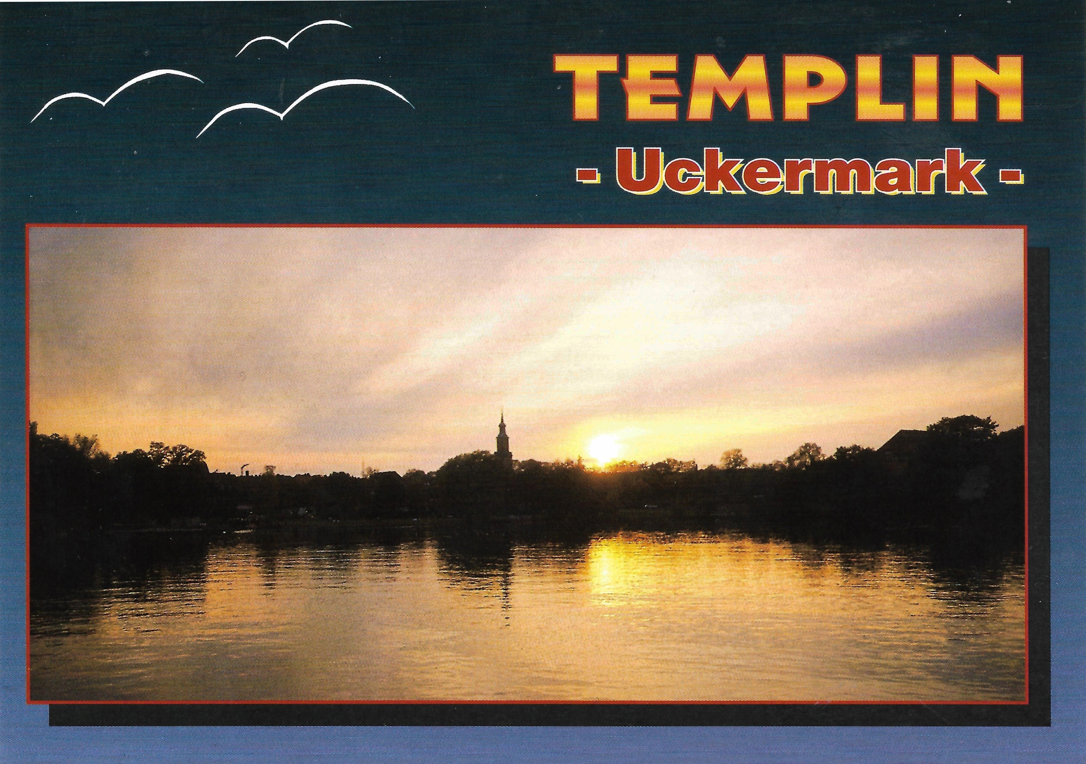 Postkarte "Abendsonne am Stadtsee" (Museum für Stadtgeschichte Templin CC BY-NC-SA)