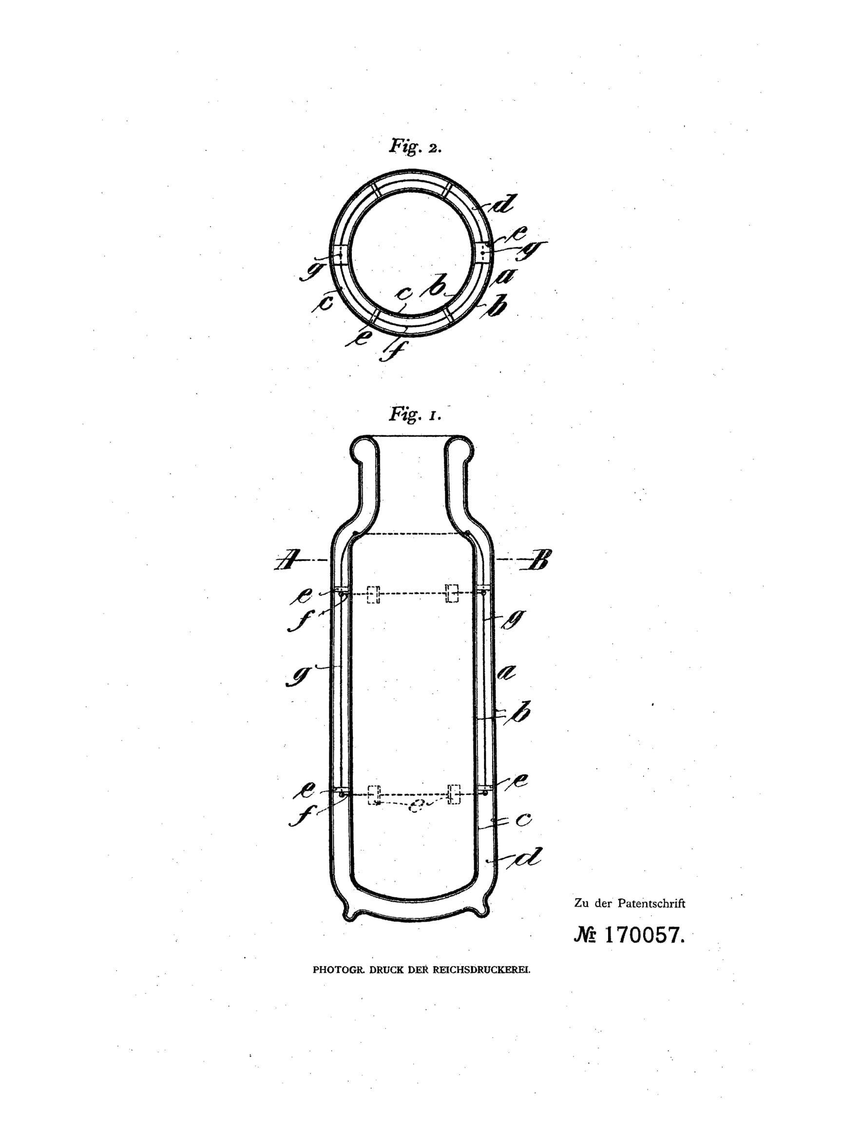 Patent: Gefäß mit doppelten, einem luftleerem Hohlraum eingeschließenden Wandungen (Museum Baruther Glashütte CC BY-NC-SA)