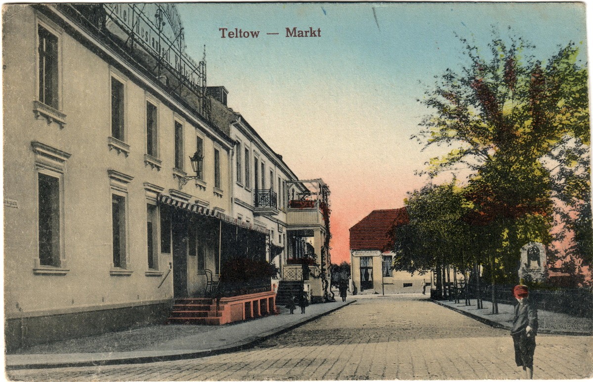 Teltow Marktplatz um 1932 (farbig) (Heimatmuseum Stadt Teltow CC BY-NC-SA)