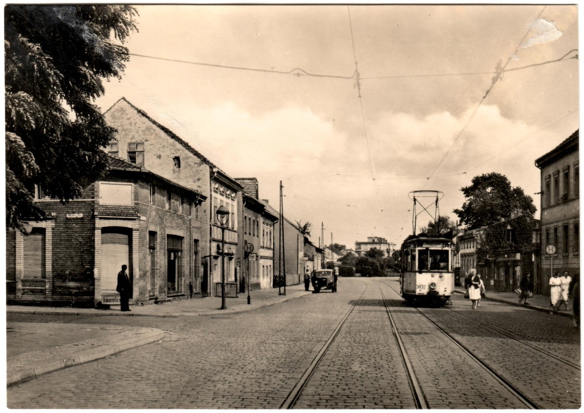 Teltow, Postdammer Straße um 1961  (s/w) (Heimatmuseum Stadt Teltow CC BY-NC-SA)
