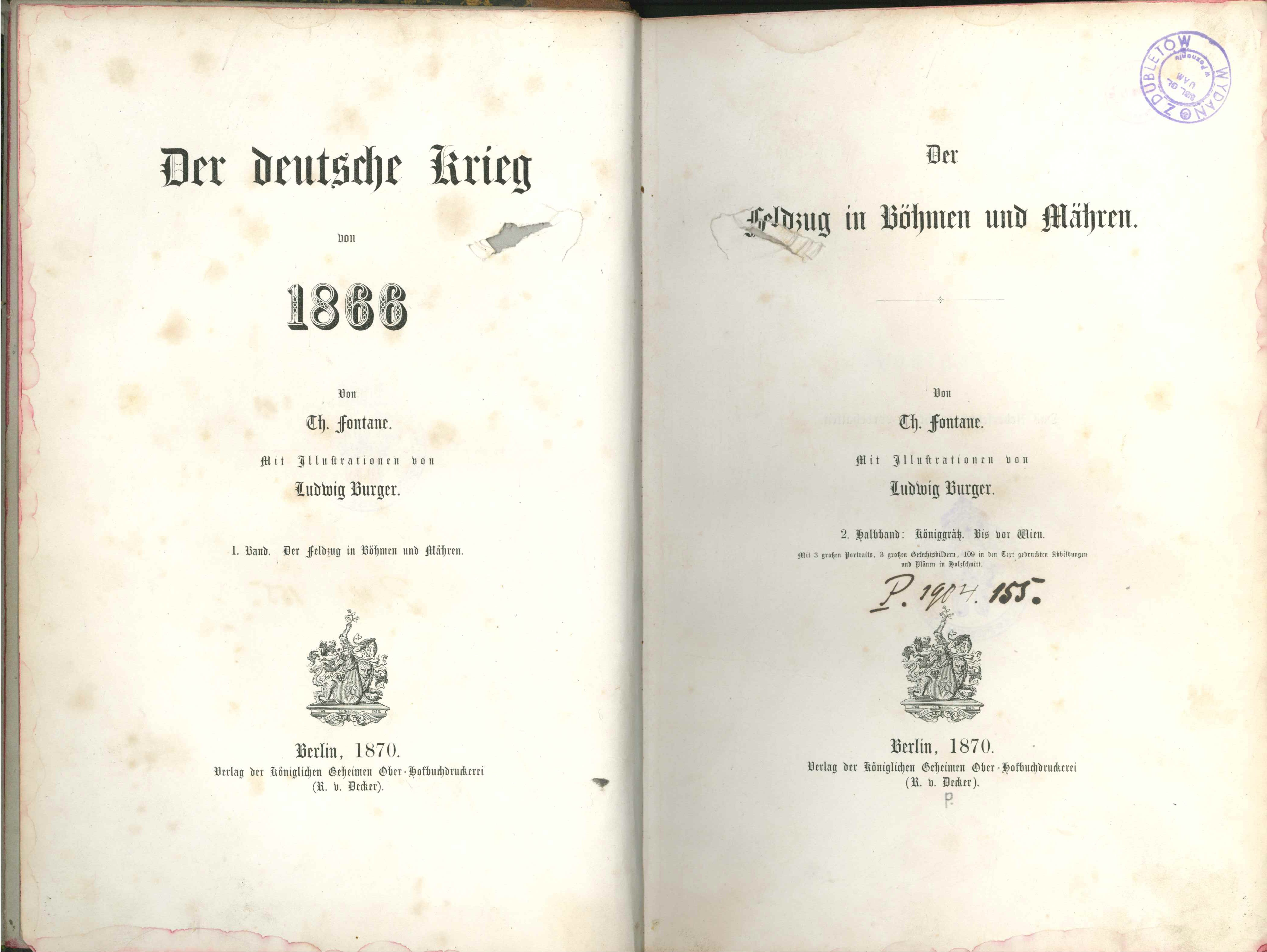 Theodor Fontane Der Deutsche Krieg von 1866. Der Feldzug in Böhmen und Mähren (KTL CC BY-NC-SA)