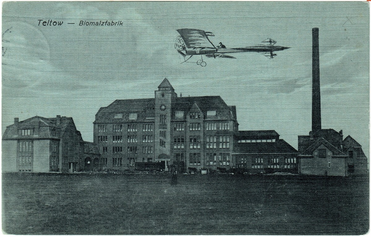 Teltow, Biomalzfabrik um 1915 (s/w) (Heimatmuseum Stadt Teltow CC BY-NC-SA)