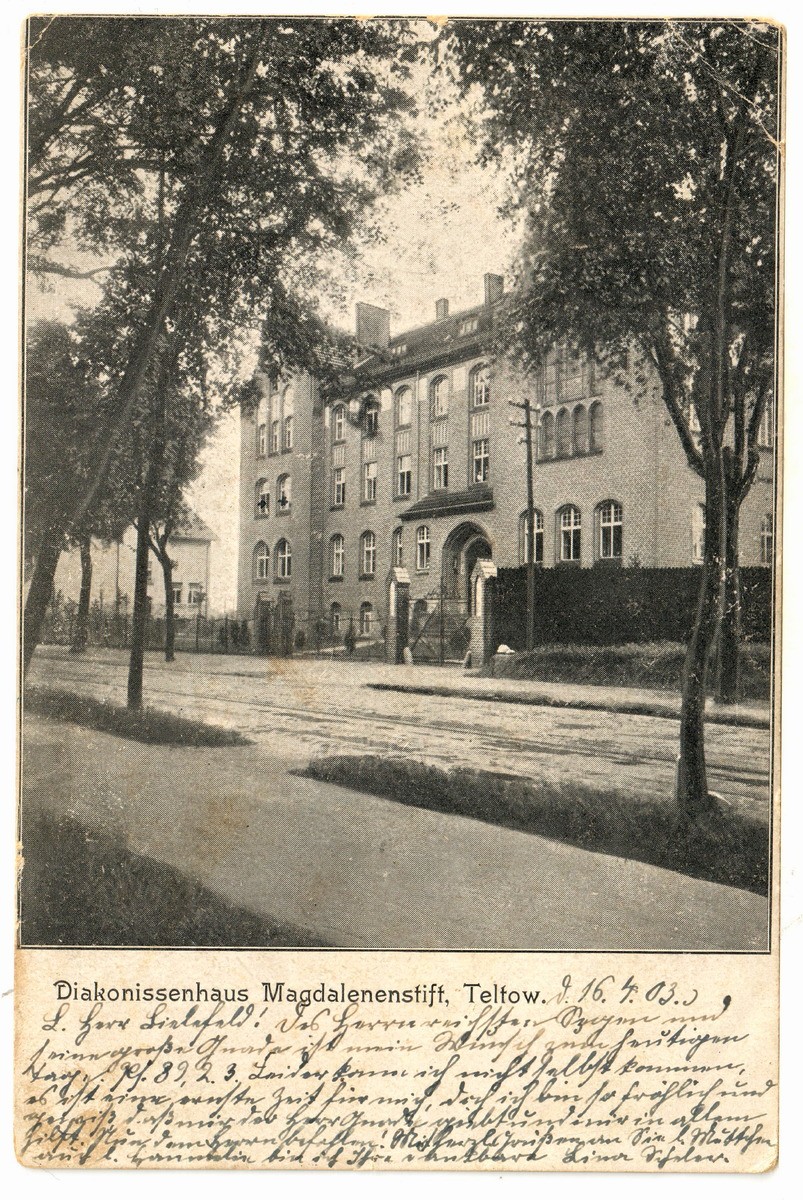 Teltow, Evangelisches Diakonissenhaus Teltow um 1903(s/w) (Heimatmuseum Stadt Teltow CC BY-NC-SA)