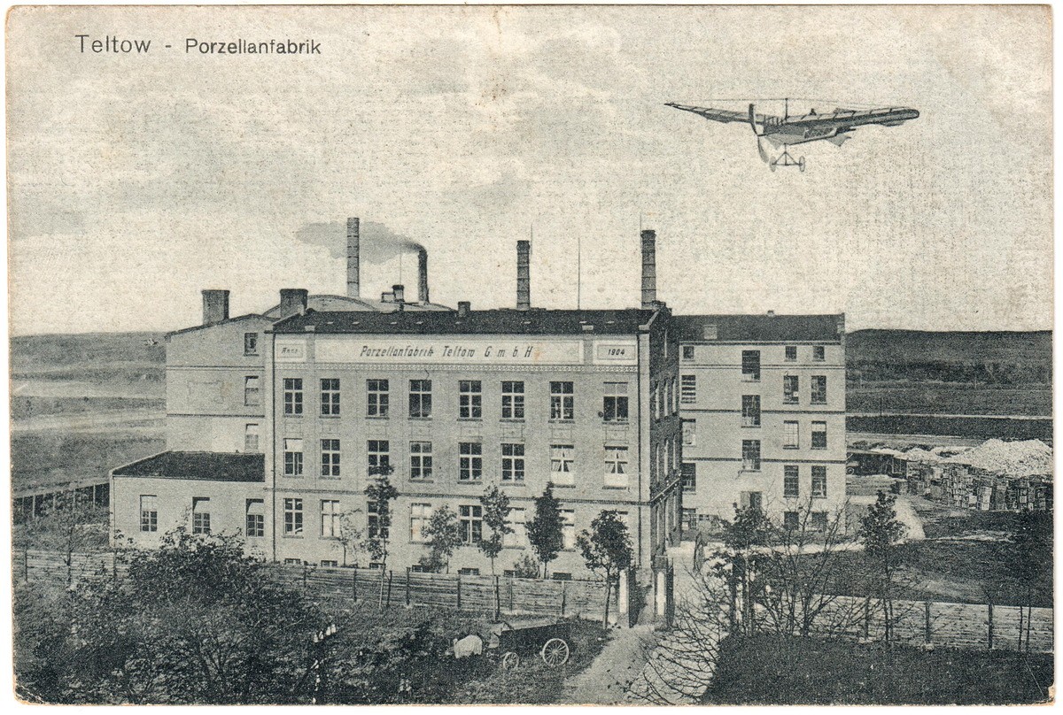 Teltow, Porzellanfabrik um 1904 (s/w) (Heimatmuseum Stadt Teltow CC BY-NC-SA)