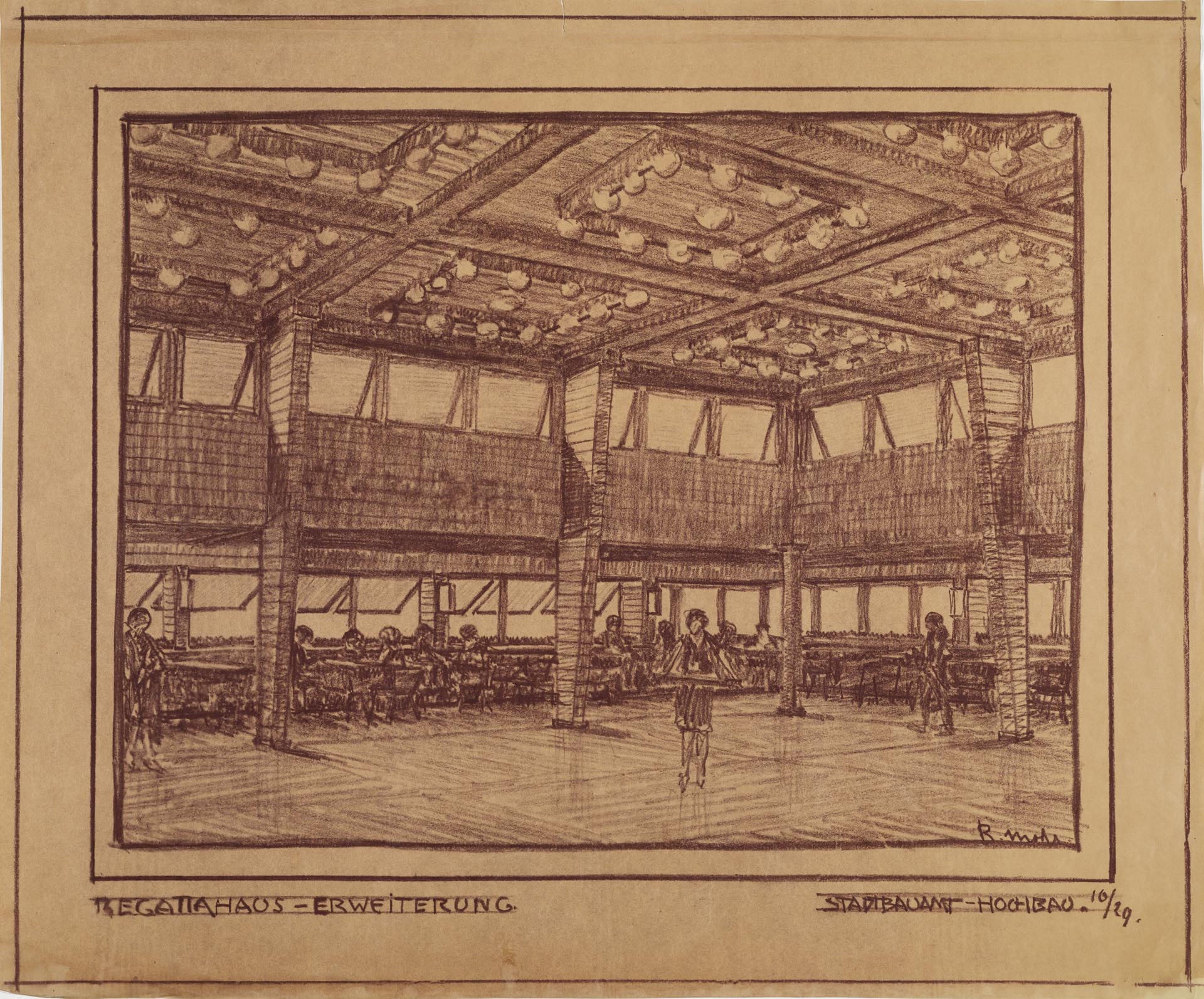 Regattahaus-Erweiterung, Innenansicht der Sommerhalle (Potsdam Museum - Forum für Kunst und Geschichte CC BY-NC-SA)