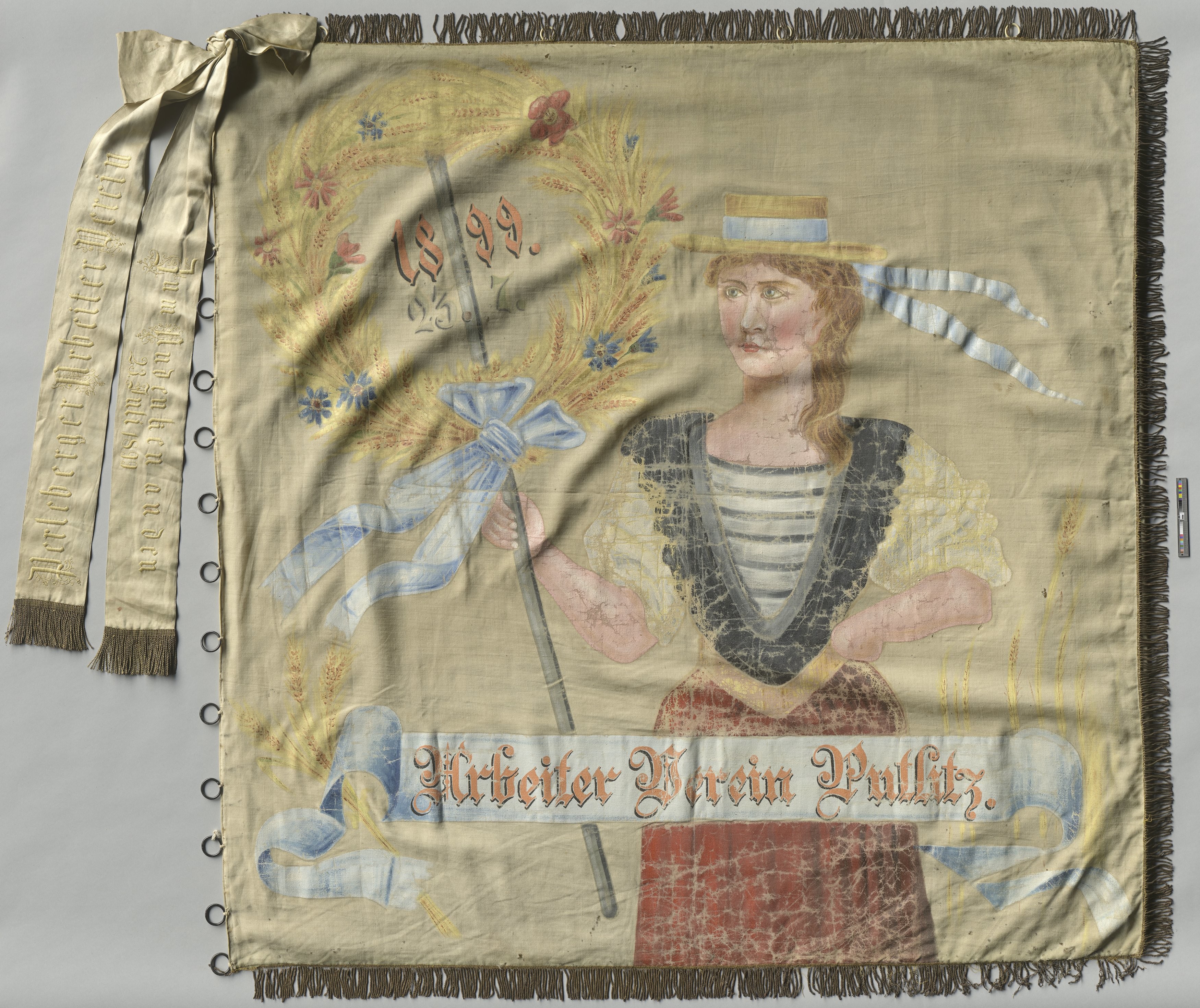 Fahne des Arbeitervereins in Putlitz 1899 (Museumsfabrik Pritzwalk CC BY-NC-SA)