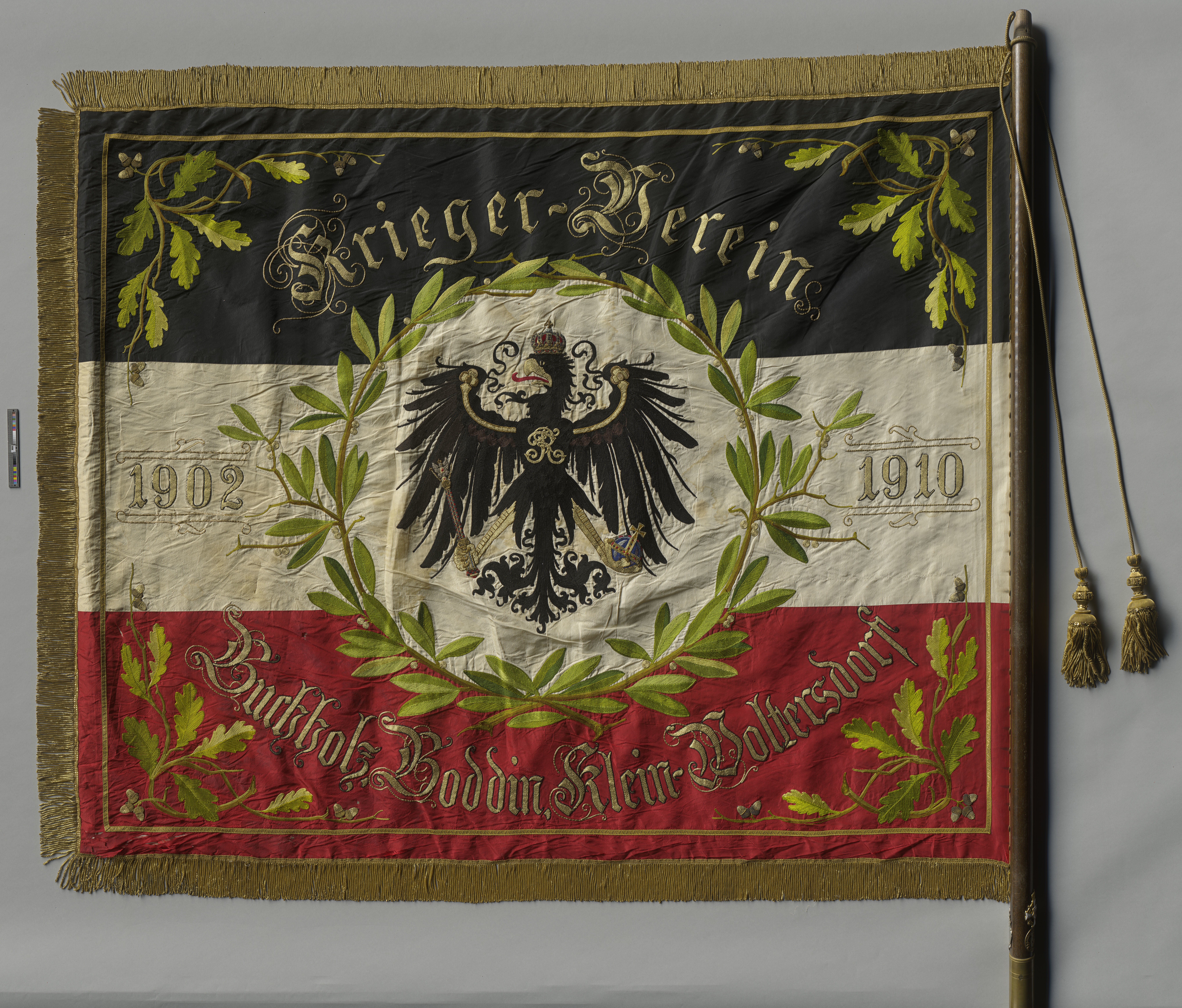 Fahne des Krieger Verein Buchholz, Boddin, Klein-Woltersdorf 1902-1910 (Museumsfabrik Pritzwalk CC BY-NC-SA)