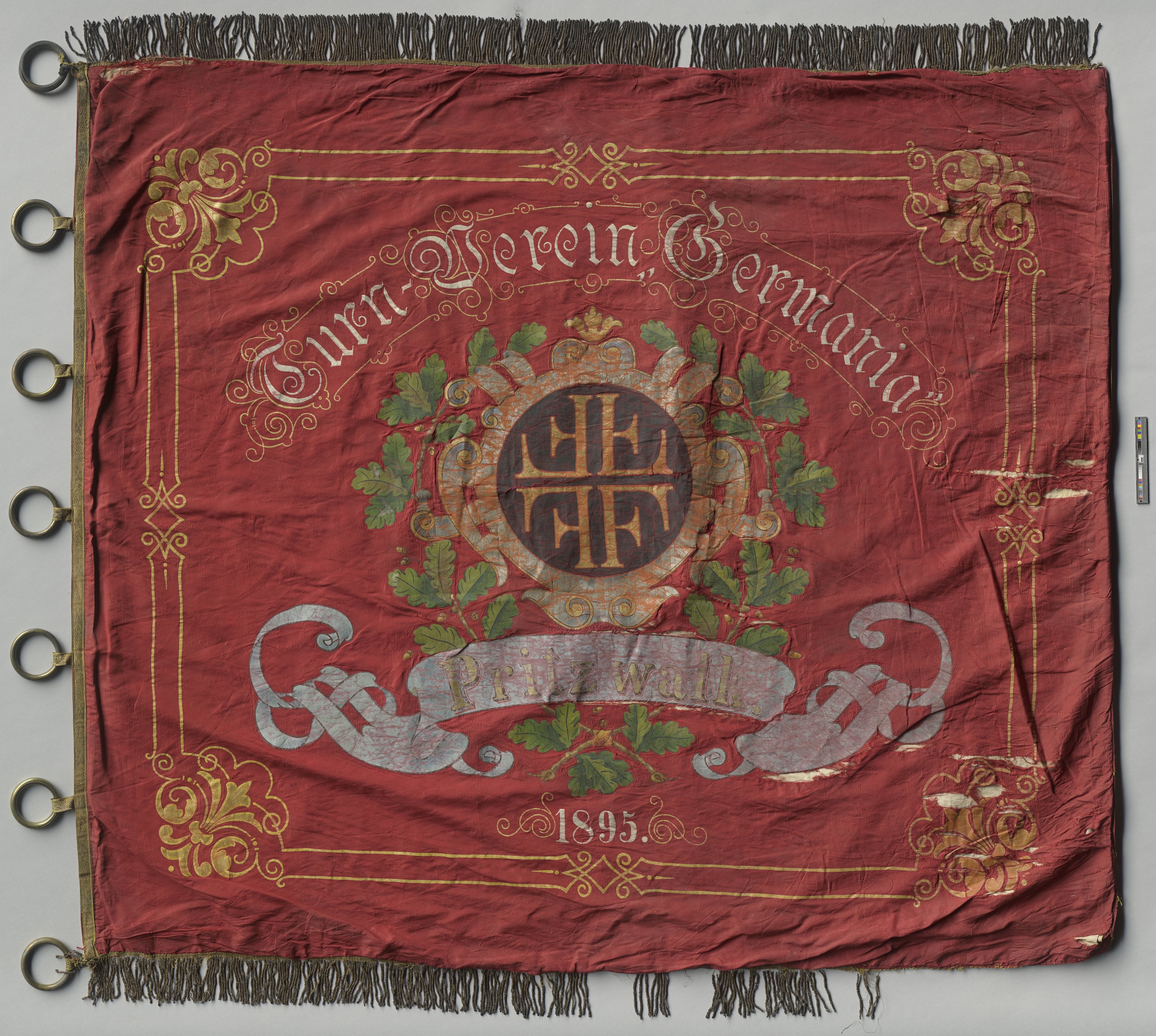 Fahne des Turnvereins Germania 1895 (Museumsfabrik Pritzwalk CC BY-NC-SA)