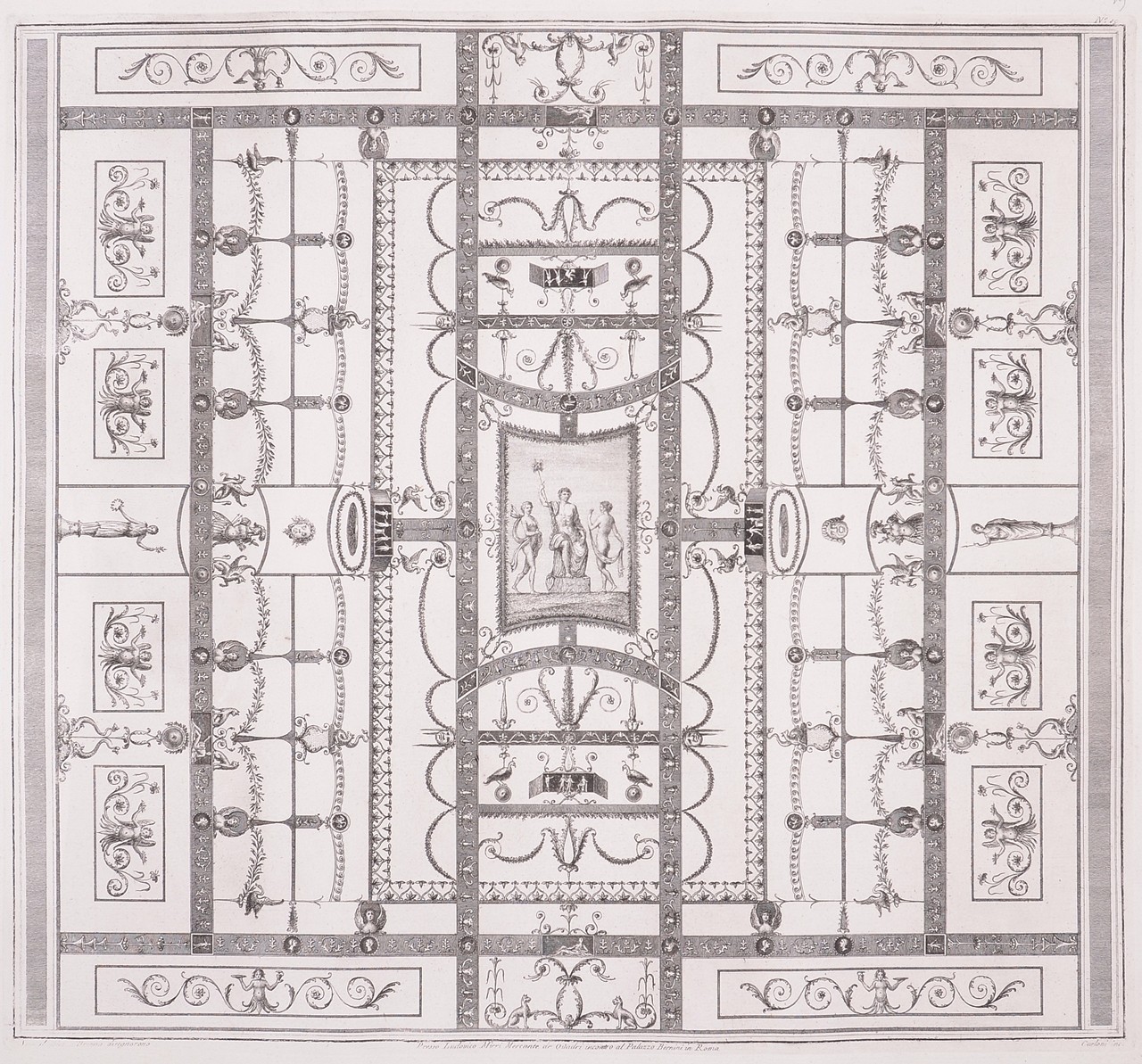 Malerei aus den Titusthermen: Symetrisch angeordnete Ornamente (Stiftung Wredowsche Zeichenschule Brandenburg/Havel CC BY-NC-SA)