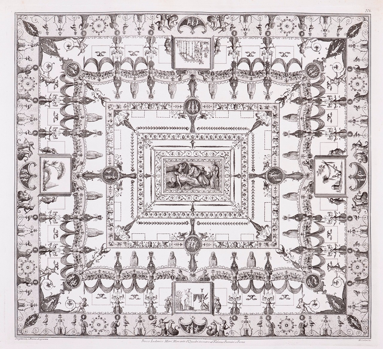 Malerei aus den Titusthermen: Symmetrisch angeordnete Ornamente (Stiftung Wredowsche Zeichenschule Brandenburg/Havel CC BY-NC-SA)