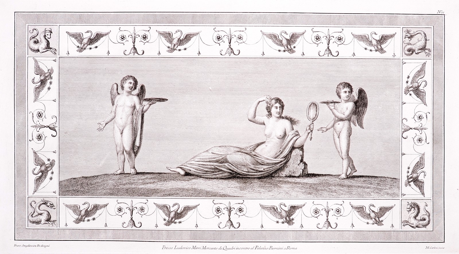 Malerei aus den Titusthermen: Venus mit Spiegel in der Hand (Stiftung Wredowsche Zeichenschule Brandenburg/Havel CC BY-NC-SA)