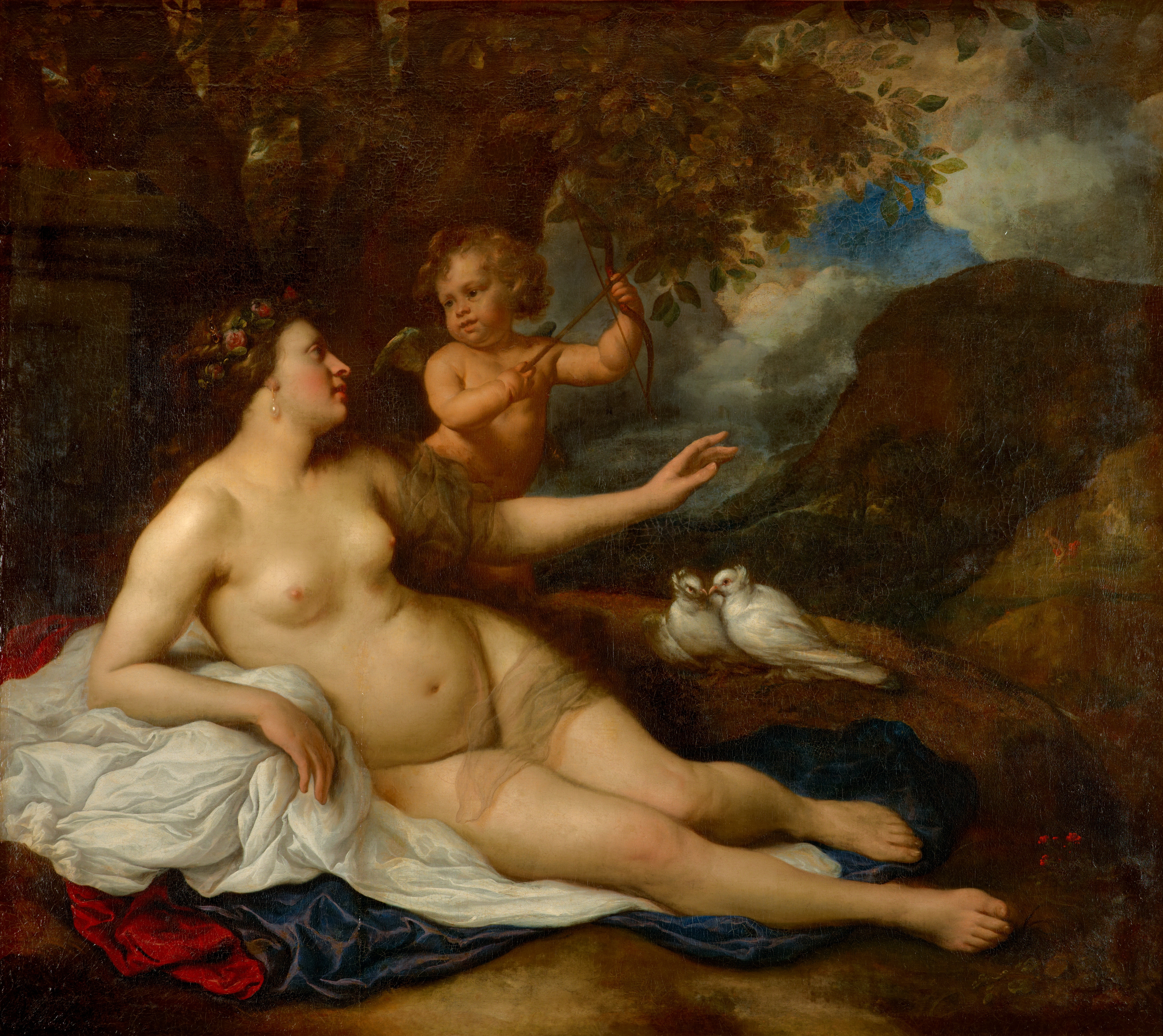 Flinck, Govaert: Venus und Amor, 1652, GK I 2273. (Stiftung Preußische Schlösser und Gärten Berlin-Brandenburg CC BY-NC-SA)