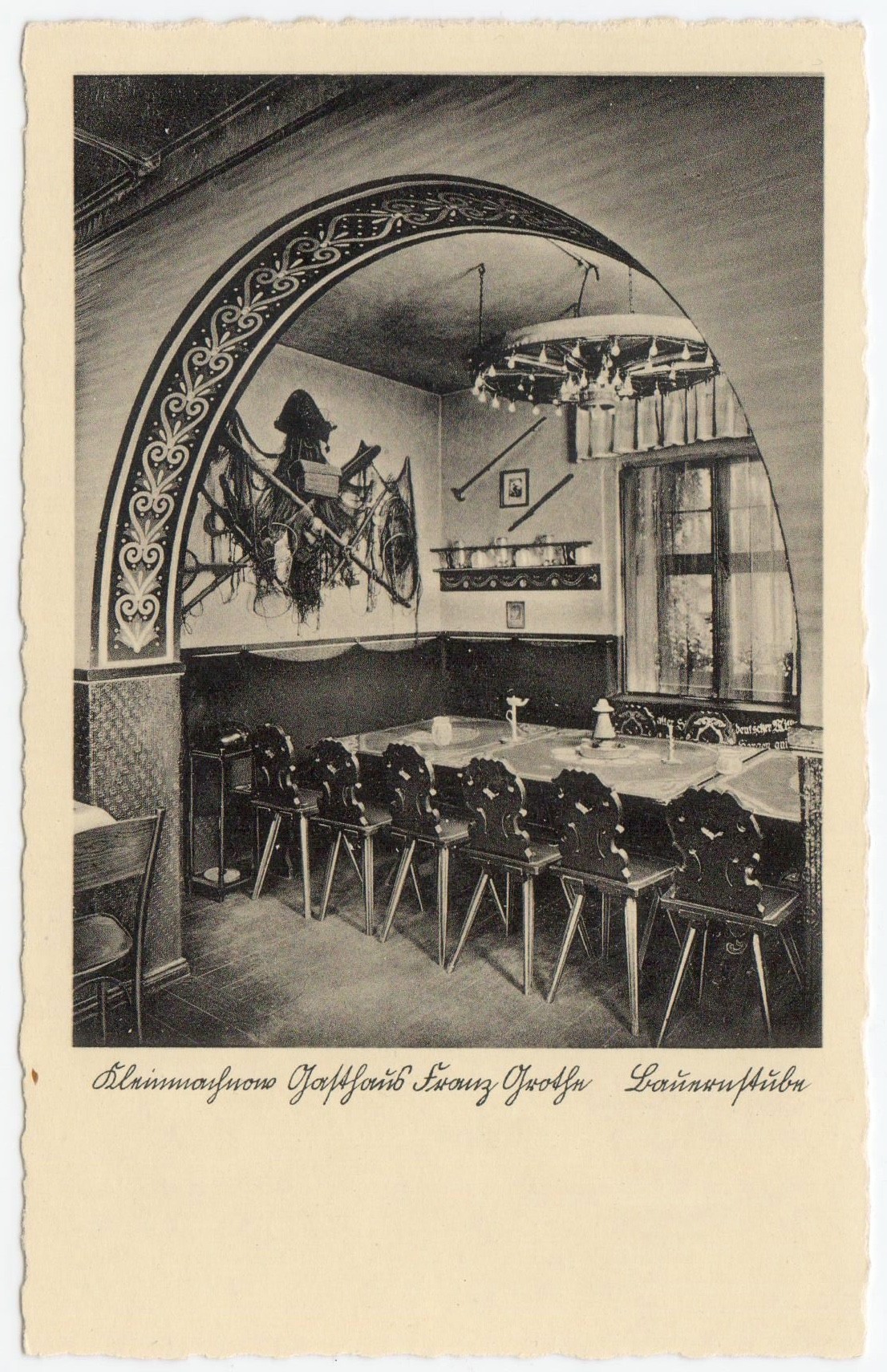 Ansichtskarte "Kleinmachnow Gasthaus Franz Grothe, Bauernstube" (Museumsprojekt Kleinmachnow CC BY-NC-SA)