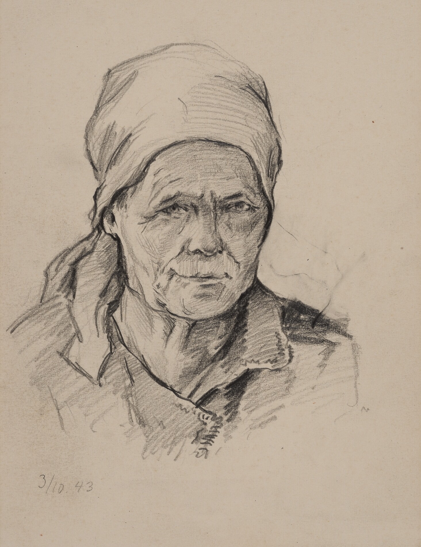 "Frau mit Kopftuch" (Museum und Galerie Falkensee CC BY-NC-SA)