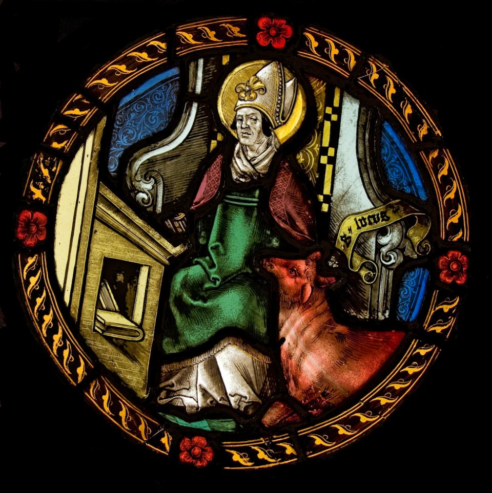 Ambrosius mit dem Symbol des Evangelisten Lukas, dem Stier (CVMA Deutschland Potsdam/Berlin-Brandenburgische Akademie der Wissenschaften CC BY-NC)