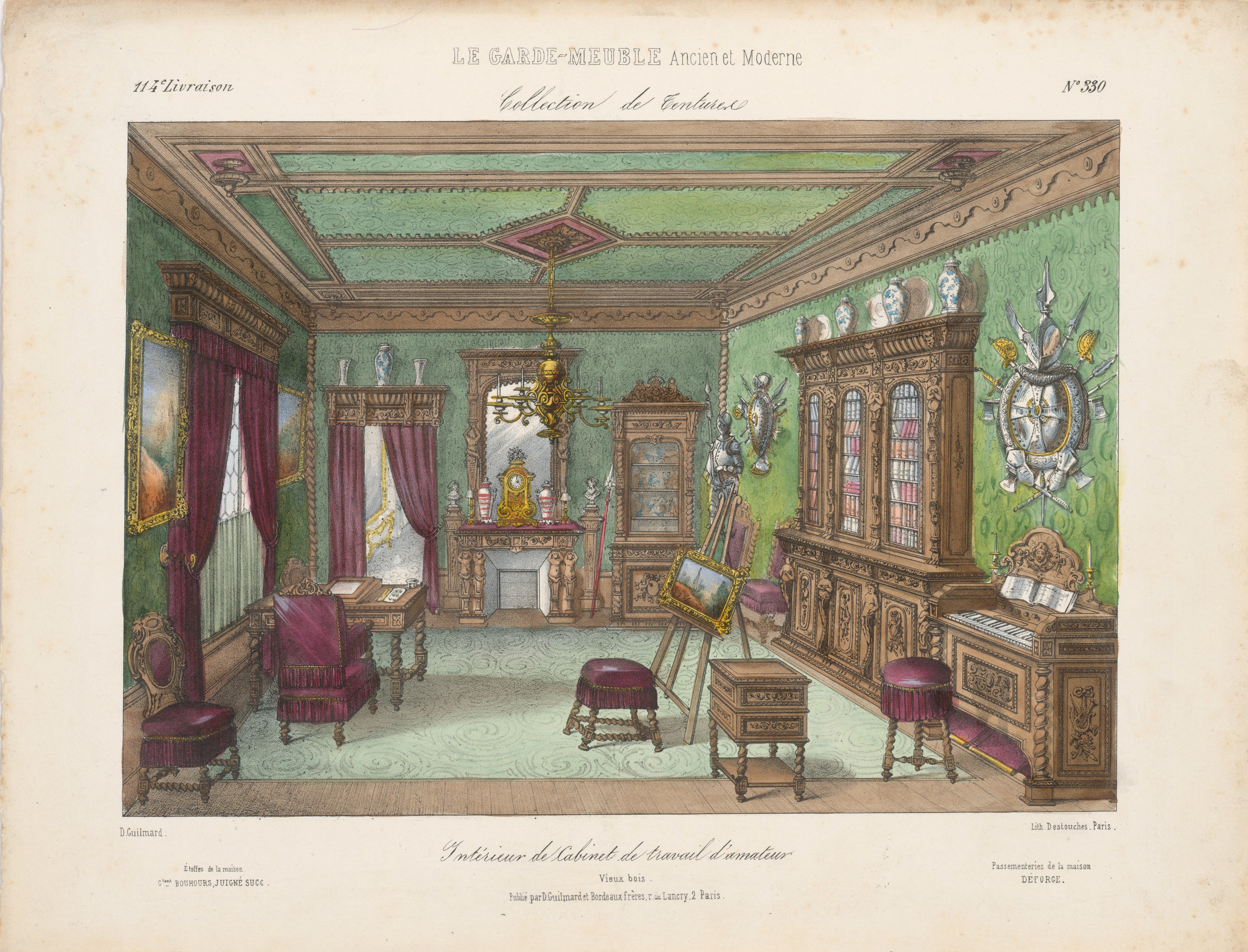 "Intérieur de Cabinet de travail d'amateur", aus: Le Garde-meuble (Stiftung Fürst-Pückler-Museum Park und Schloss Branitz CC BY-NC-SA)