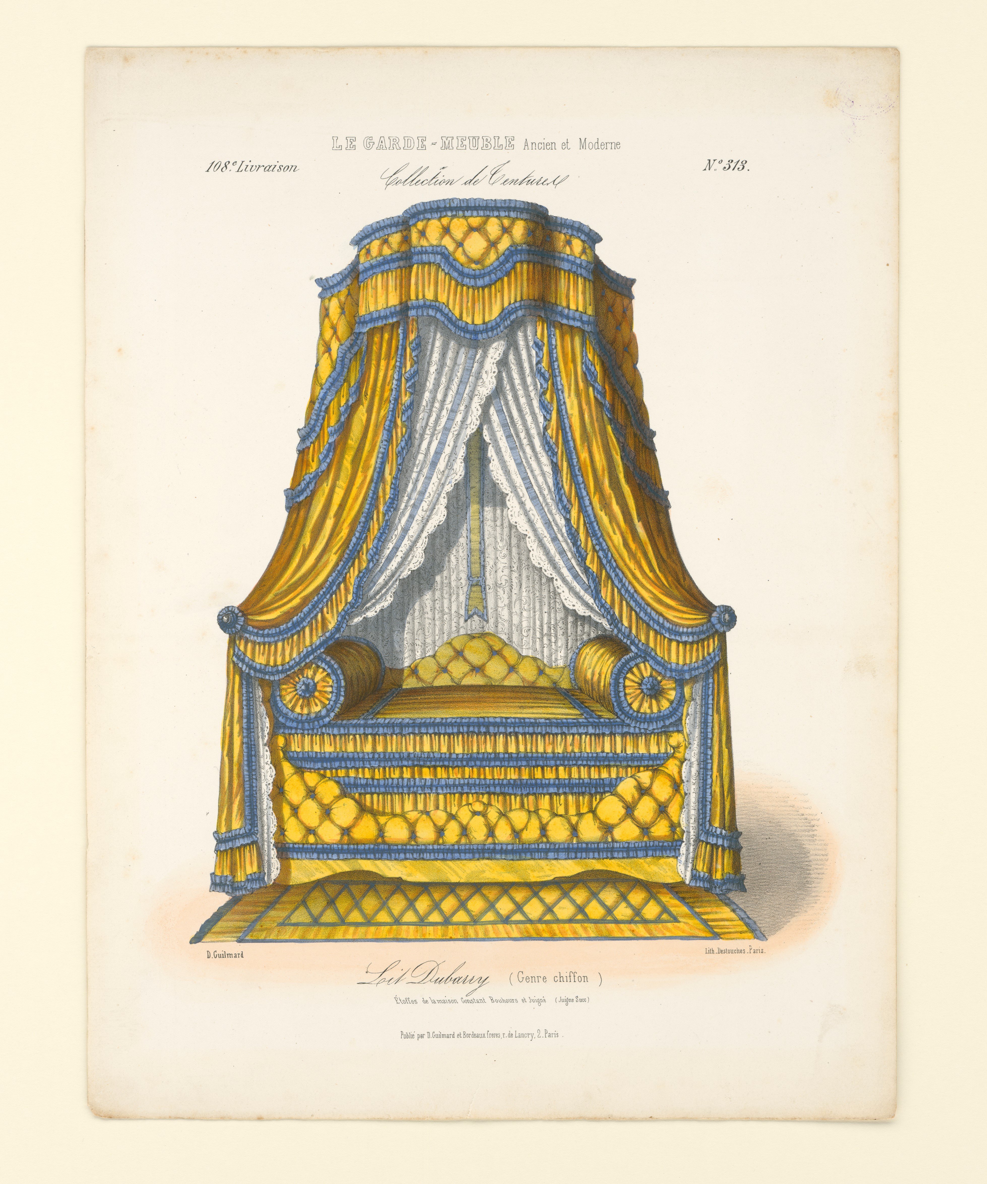 "Lit Dubarry", aus: Le Garde-meuble (Stiftung Fürst-Pückler-Museum Park und Schloss Branitz CC BY-NC-SA)