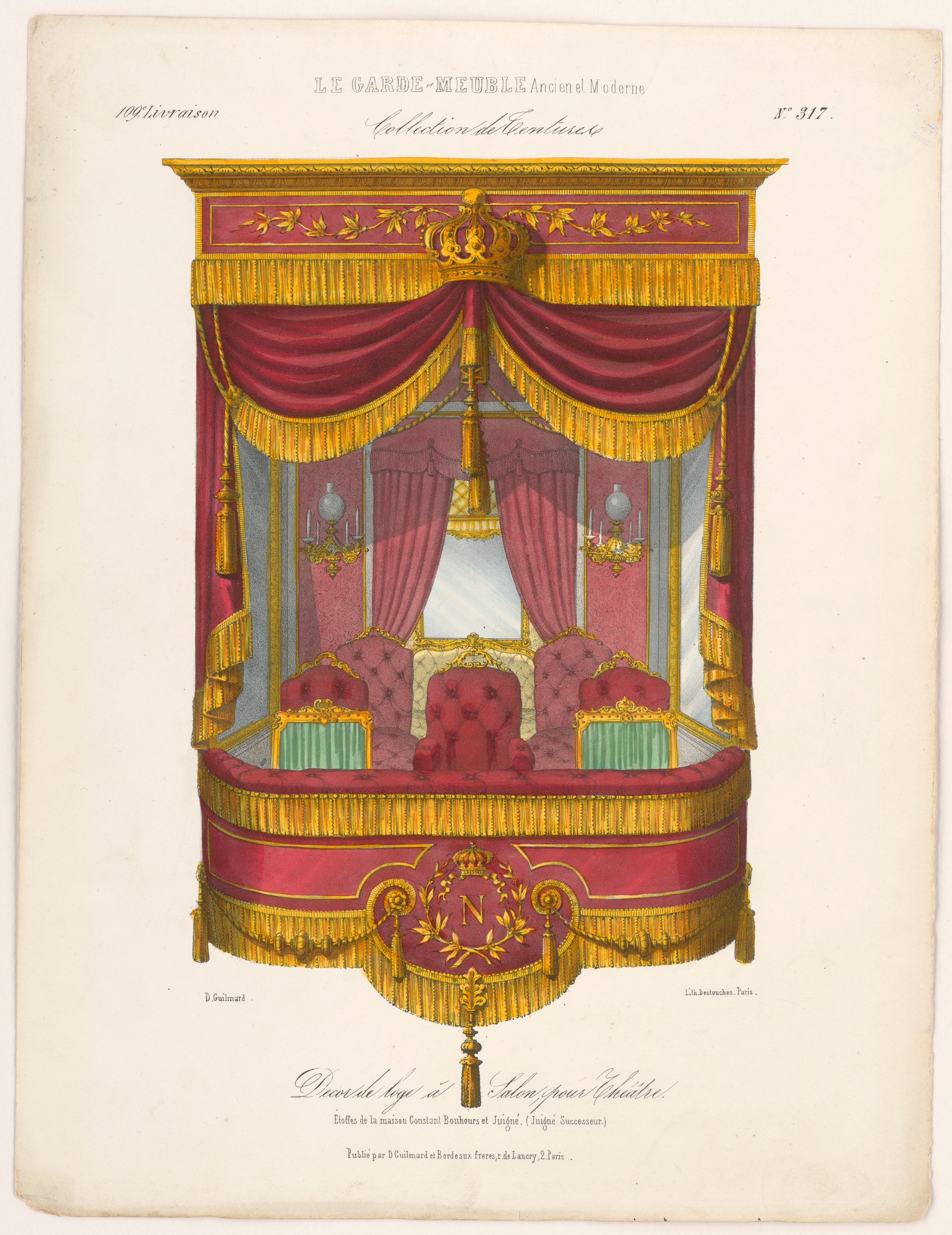 "Decor de loge á Salon, pour Théâtre", aus: Le Garde-meuble (Stiftung Fürst-Pückler-Museum Park und Schloss Branitz Public Domain Mark)