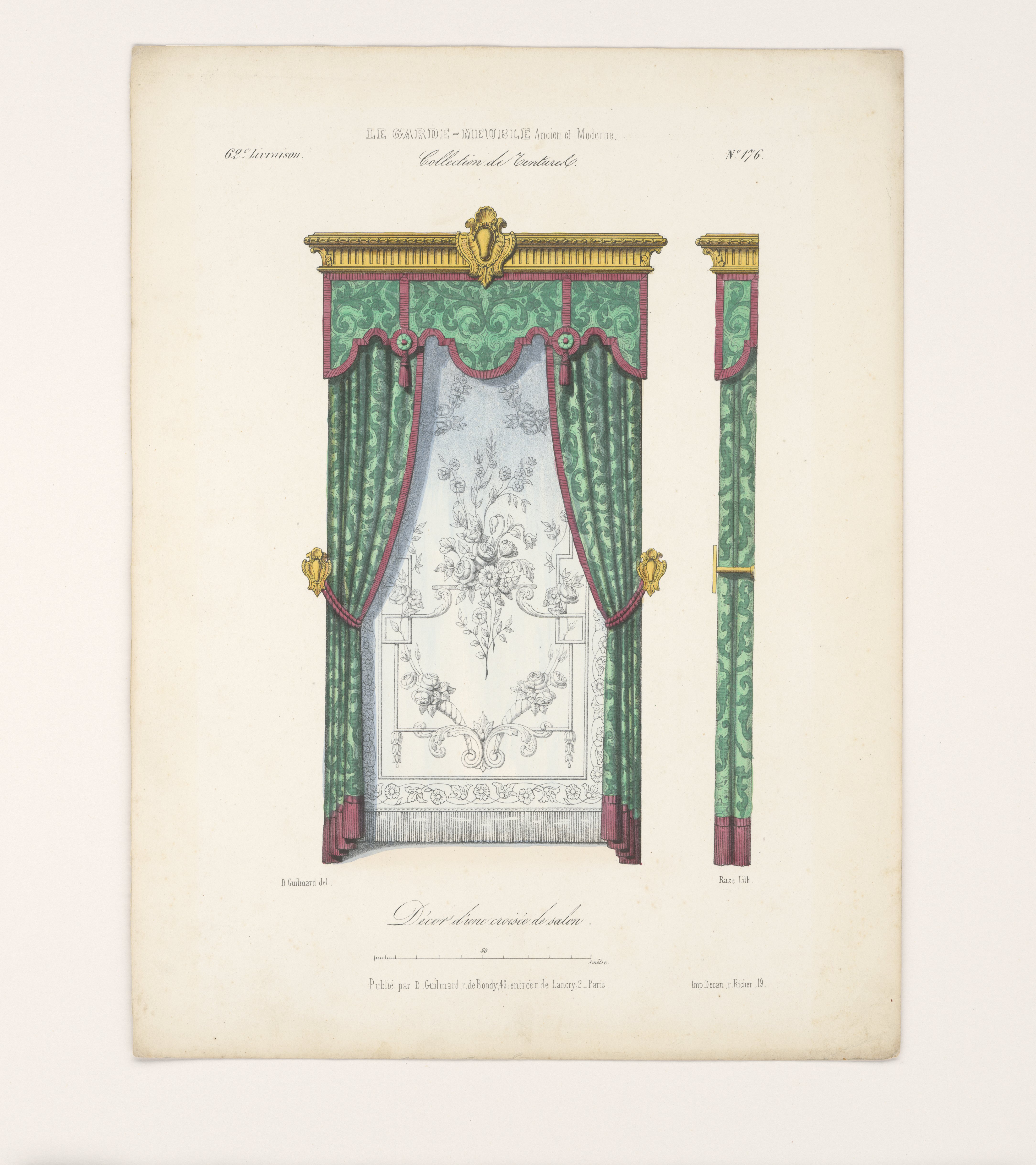 "Décor d'une croisée de salon.", aus: Le Garde-meuble (Stiftung Fürst-Pückler-Museum Park und Schloss Branitz Public Domain Mark)