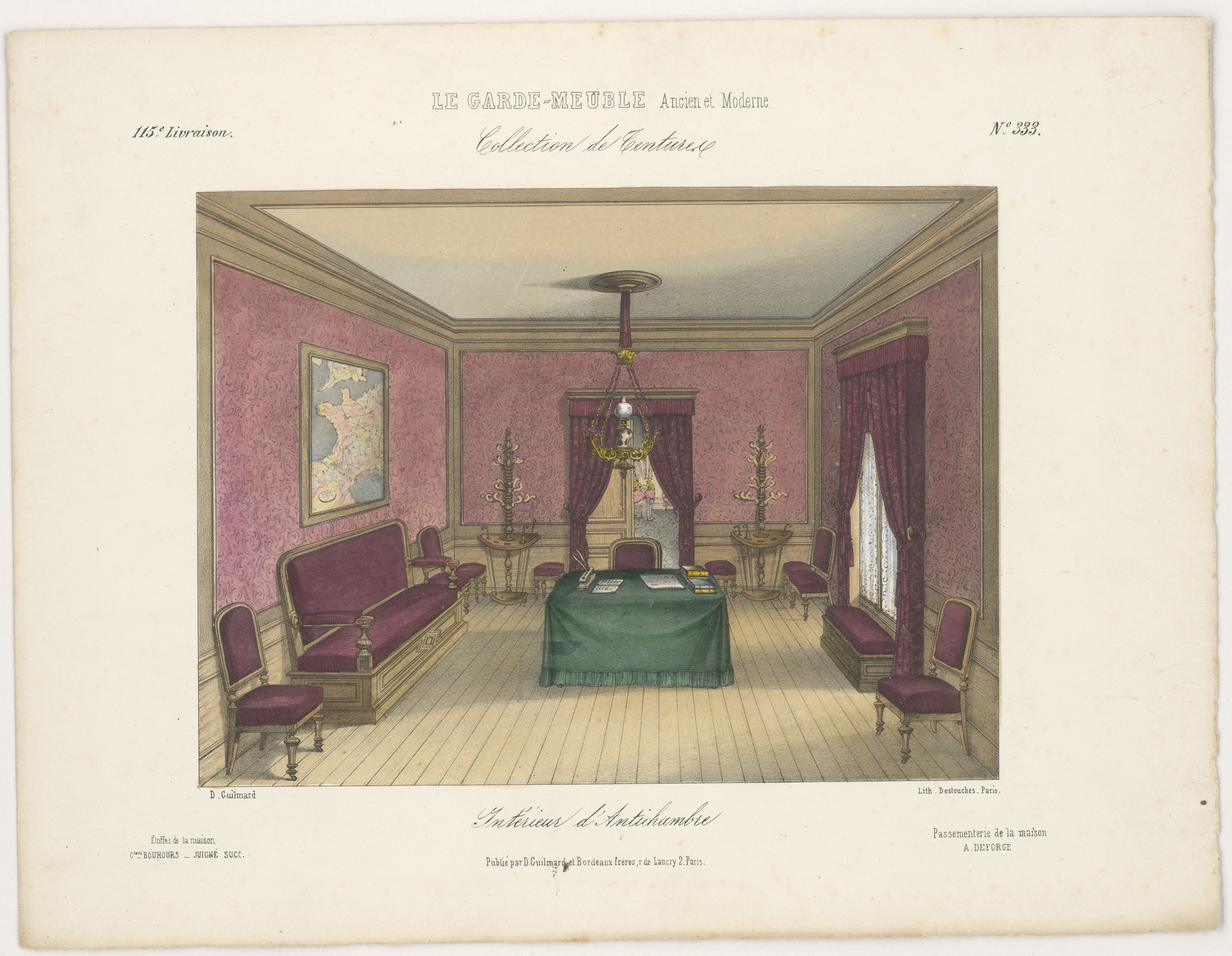"Intérieur d'Antichambre", aus: Le Garde-meuble (Stiftung Fürst-Pückler-Museum Park und Schloss Branitz CC BY-NC-SA)