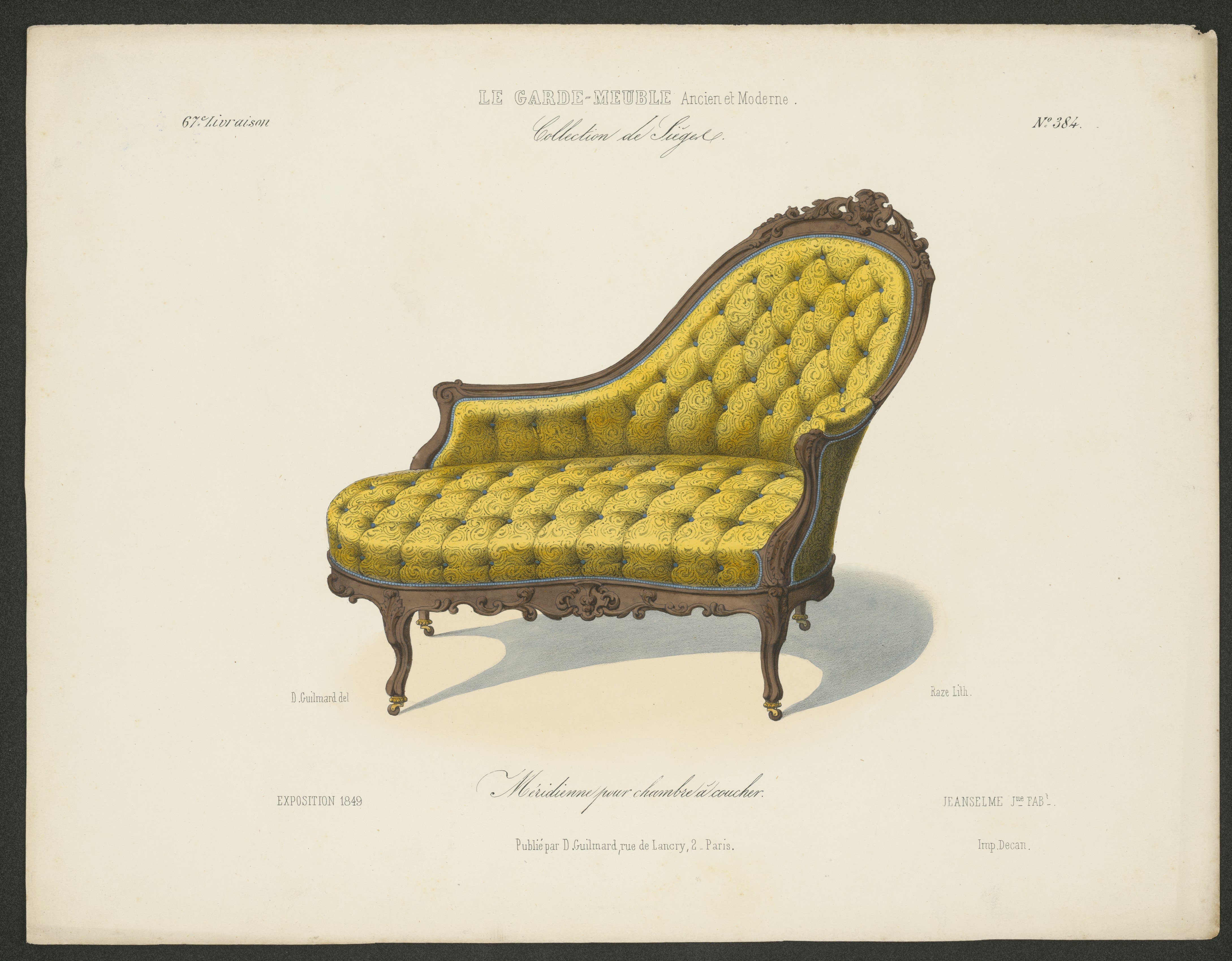 "Méridienne pour Chambre á coucher", aus: Le Garde-meuble (Stiftung Fürst-Pückler-Museum Park und Schloss Branitz CC BY-NC-SA)