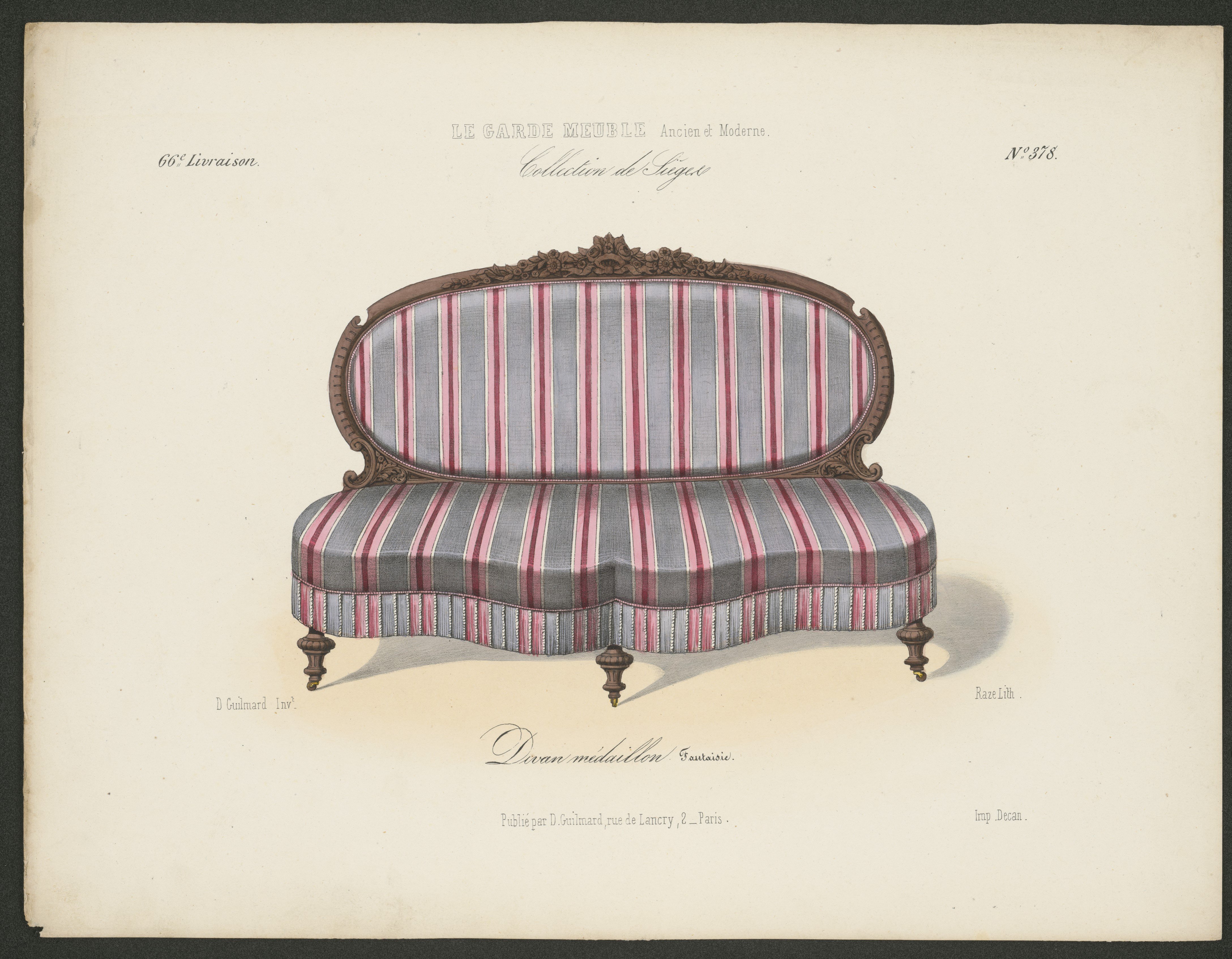 "Divan médaillon Fantaisie", aus: Le Garde-meuble (Stiftung Fürst-Pückler-Museum Park und Schloss Branitz CC BY-NC-SA)