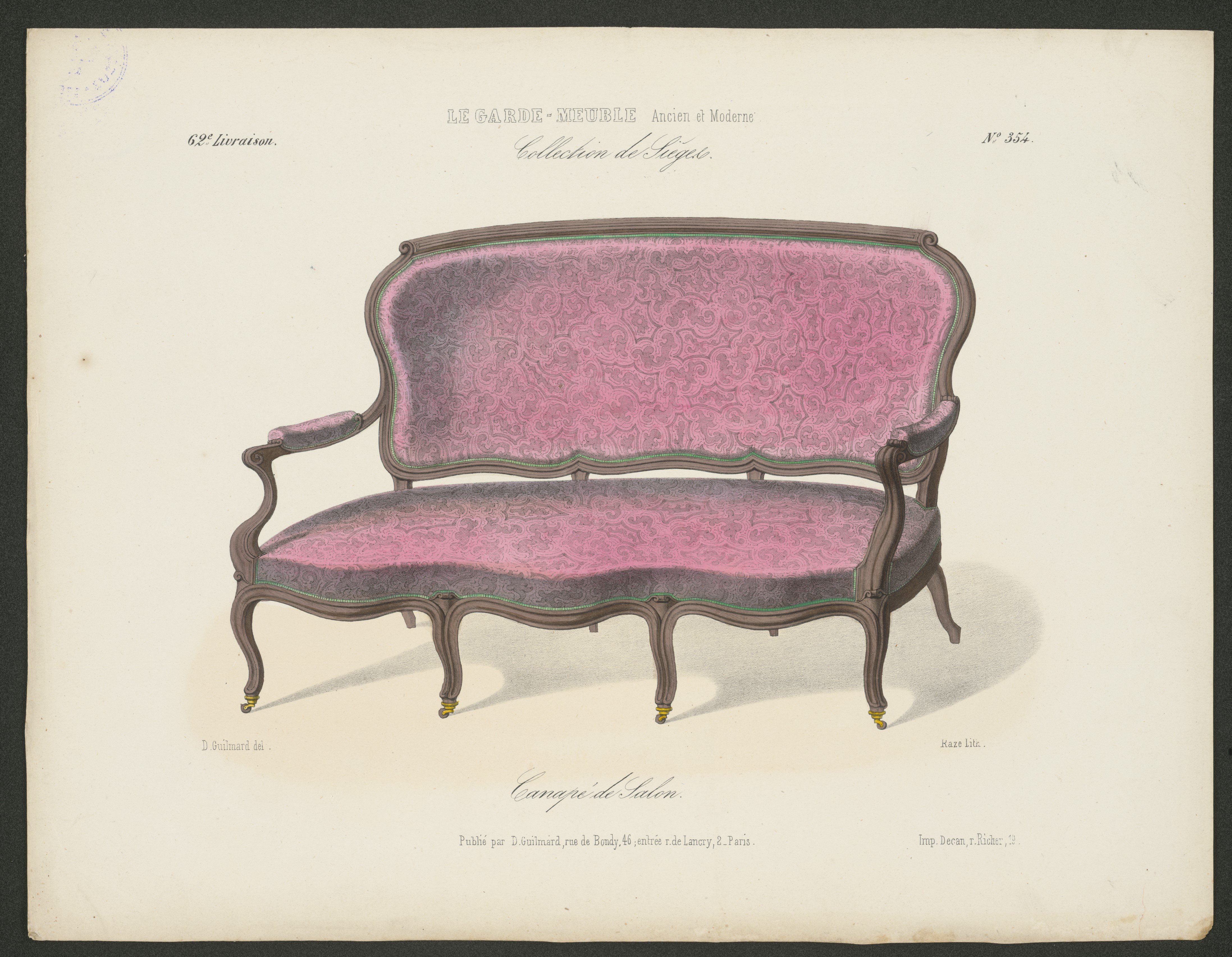 "Canapé de Salon", aus: Le Garde-meuble (Stiftung Fürst-Pückler-Museum Park und Schloss Branitz CC BY-NC-SA)