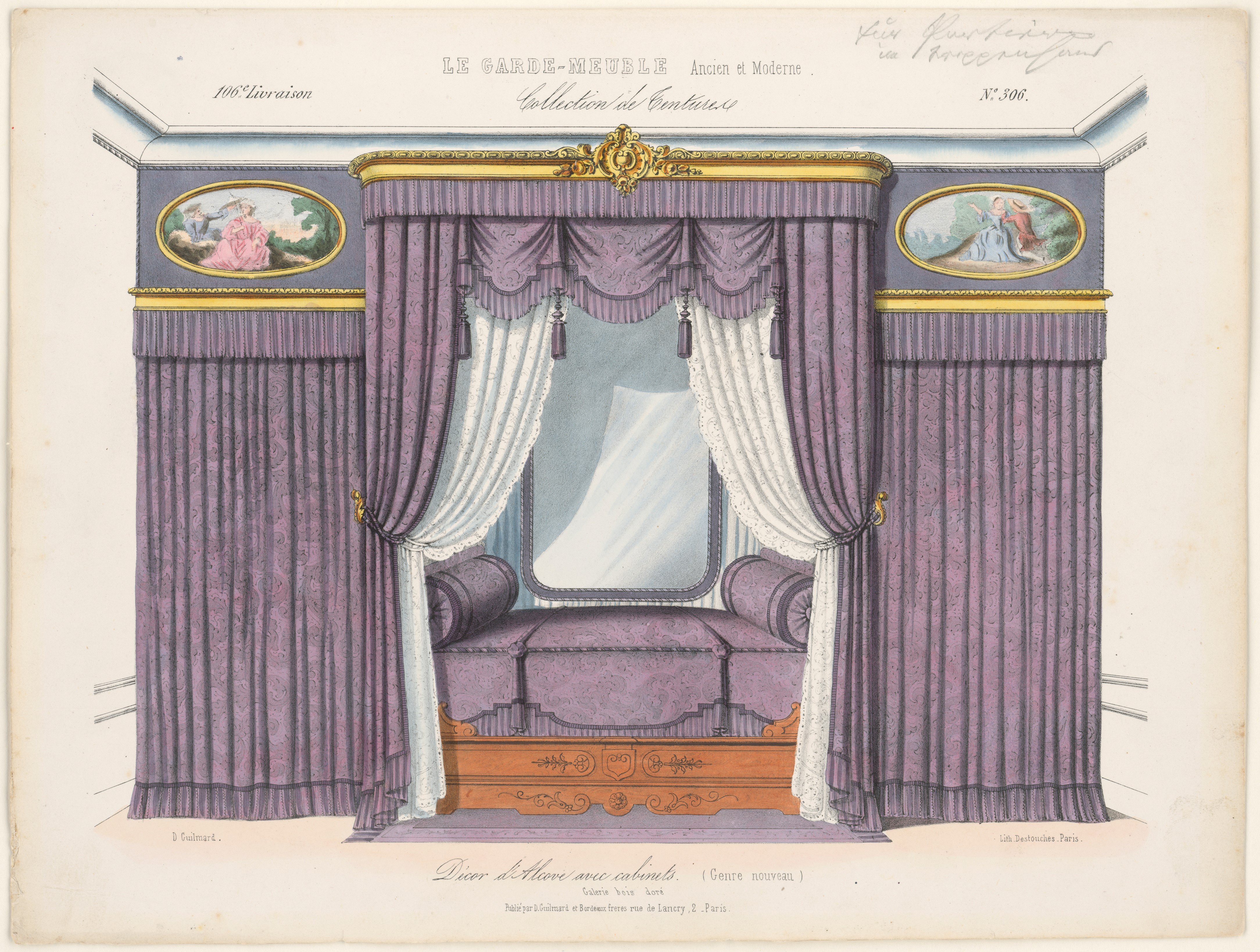 "Décor de Fenêtre de chambre á coucher" [...], aus: Le Garde-meuble (Stiftung Fürst-Pückler-Museum Park und Schloss Branitz Public Domain Mark)