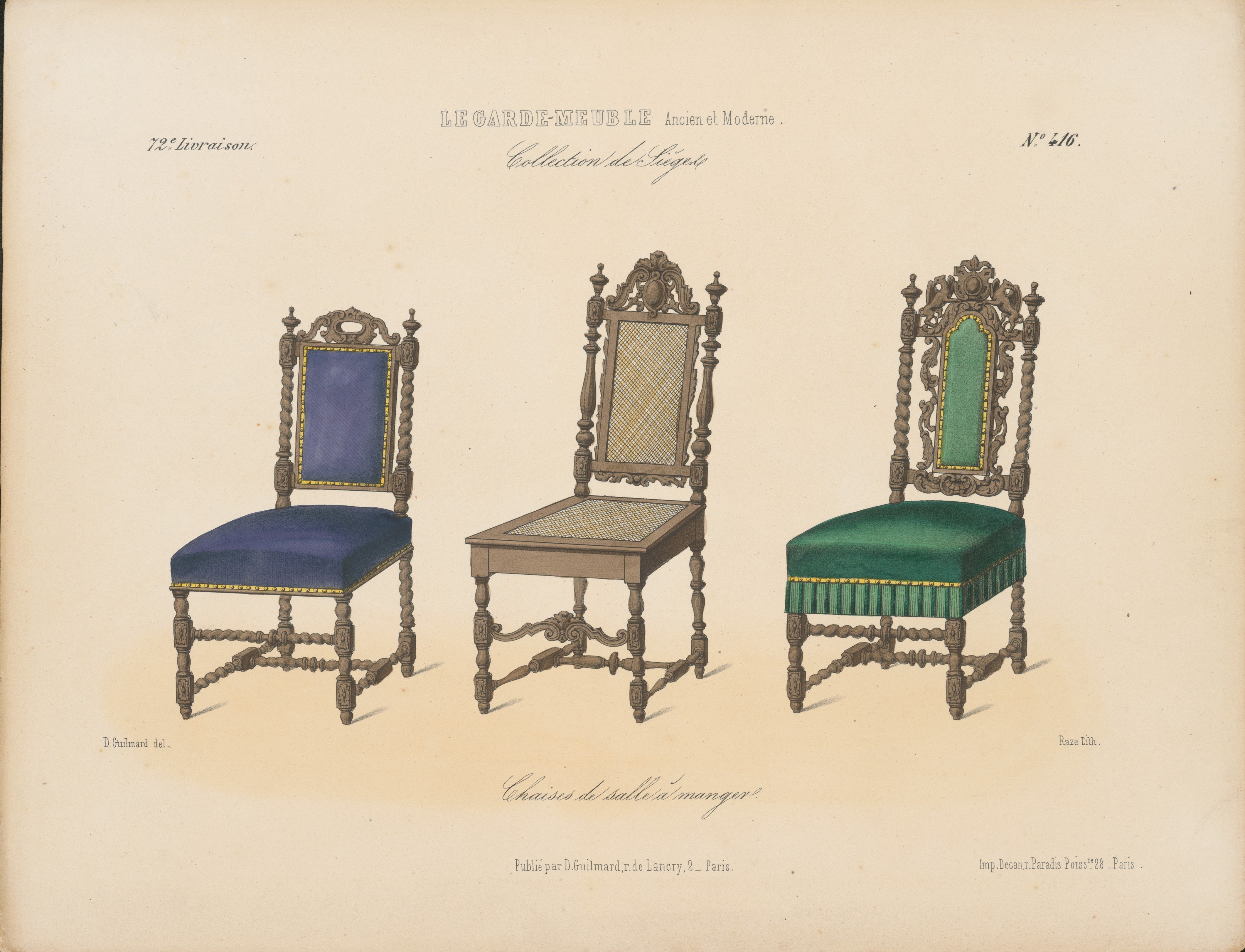 „Chaises de salle á manger“, aus: Le Garde-meuble (Stiftung Fürst-Pückler-Museum Park und Schloss Branitz CC BY-NC-SA)