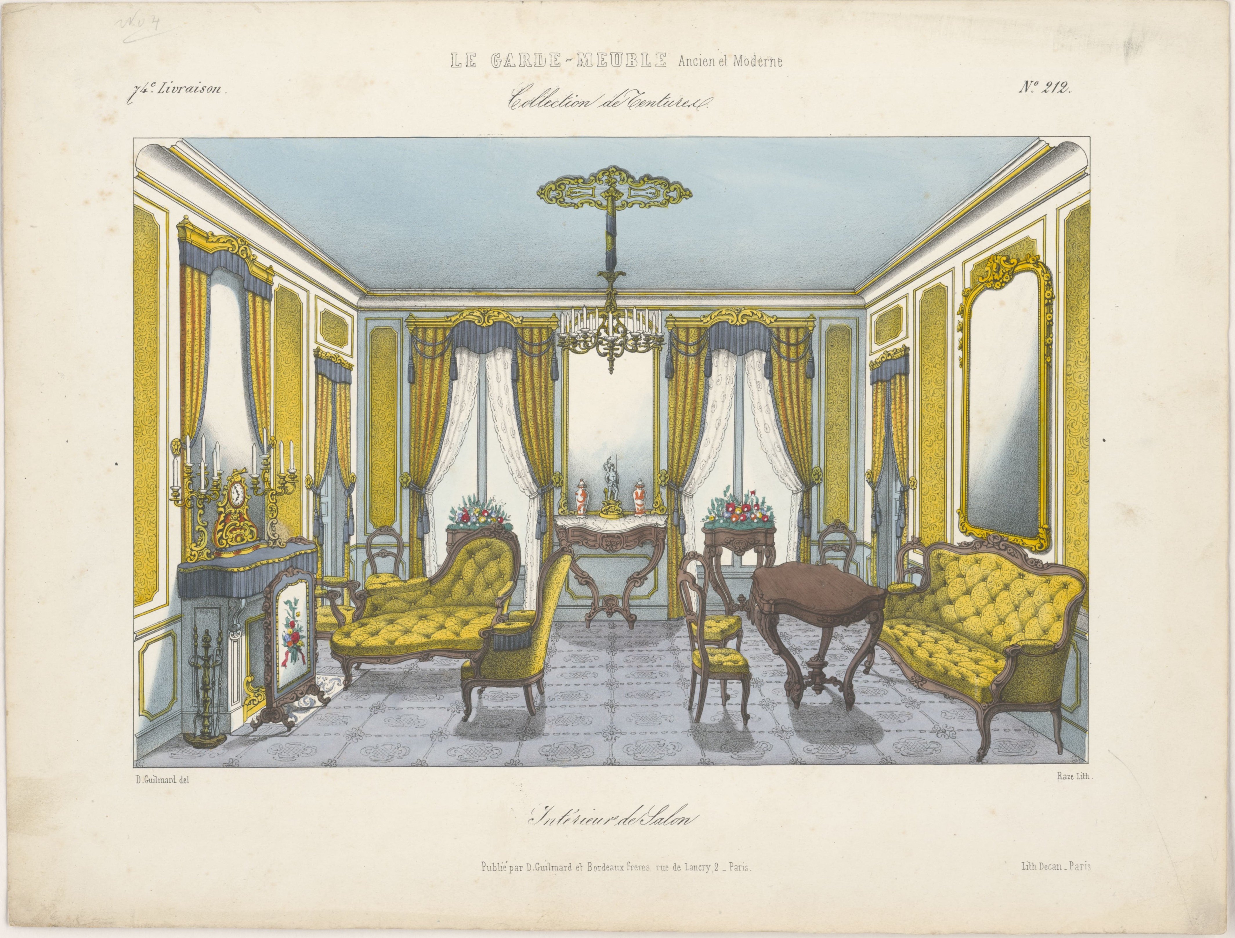 "Intérieur de Salon", aus: Le Garde-meuble (Stiftung Fürst-Pückler-Museum Park und Schloss Branitz CC BY-NC-SA)