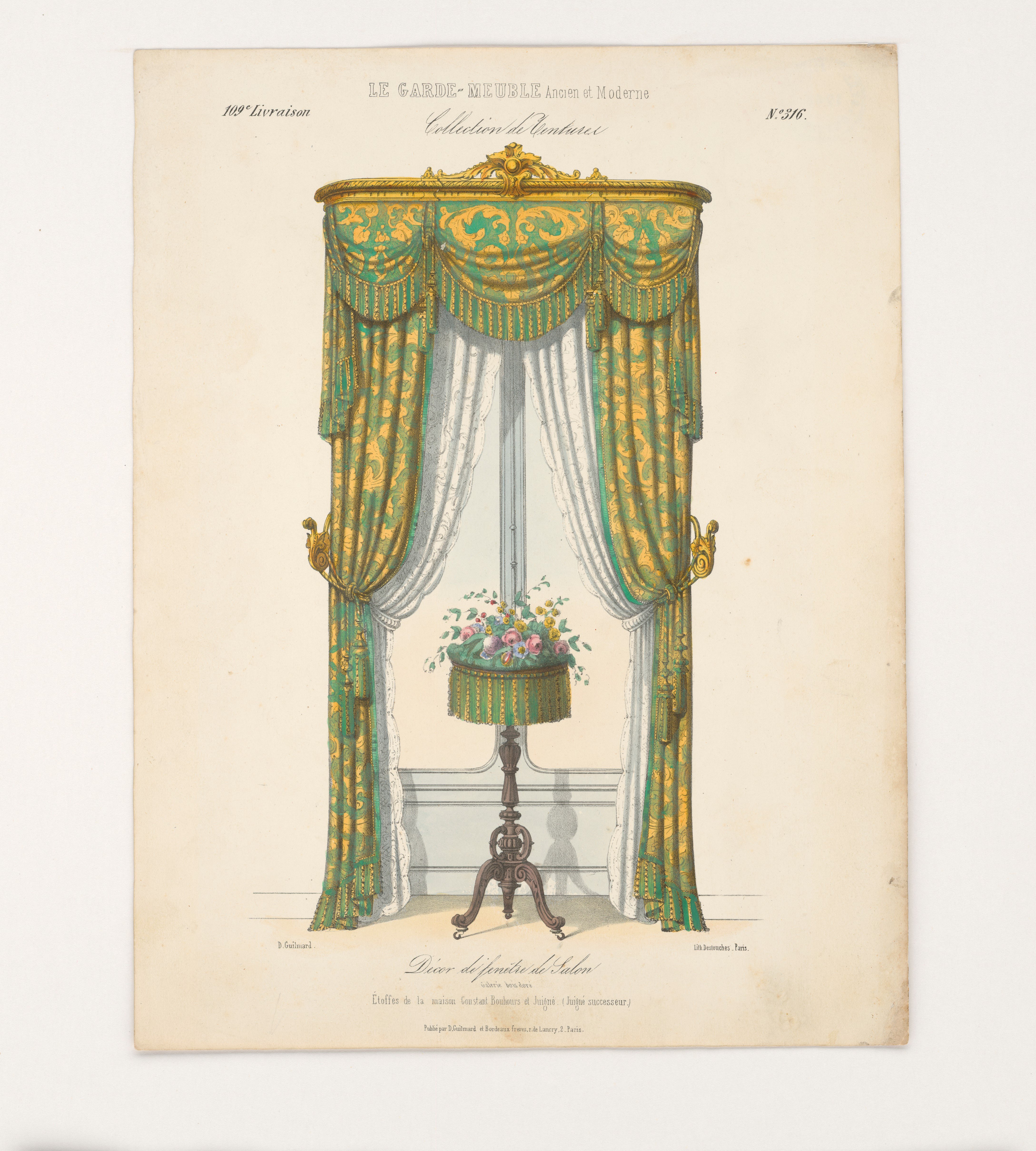 "Décor de fenétre de Salon.", aus: Le Garde-meuble (Stiftung Fürst-Pückler-Museum Park und Schloss Branitz Public Domain Mark)