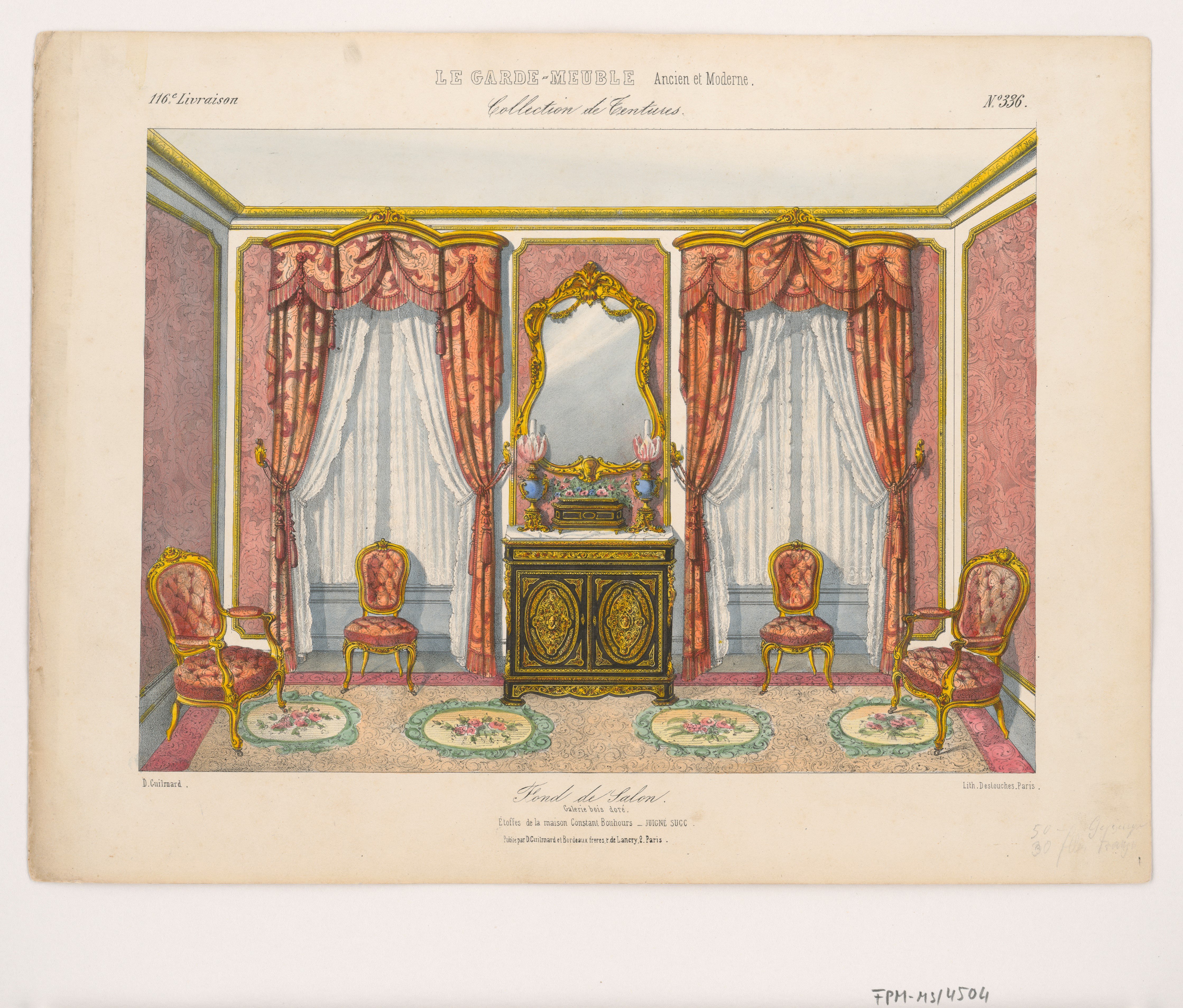 "Fond de Salon.", aus: Le Garde-meuble (Stiftung Fürst-Pückler-Museum Park und Schloss Branitz Public Domain Mark)