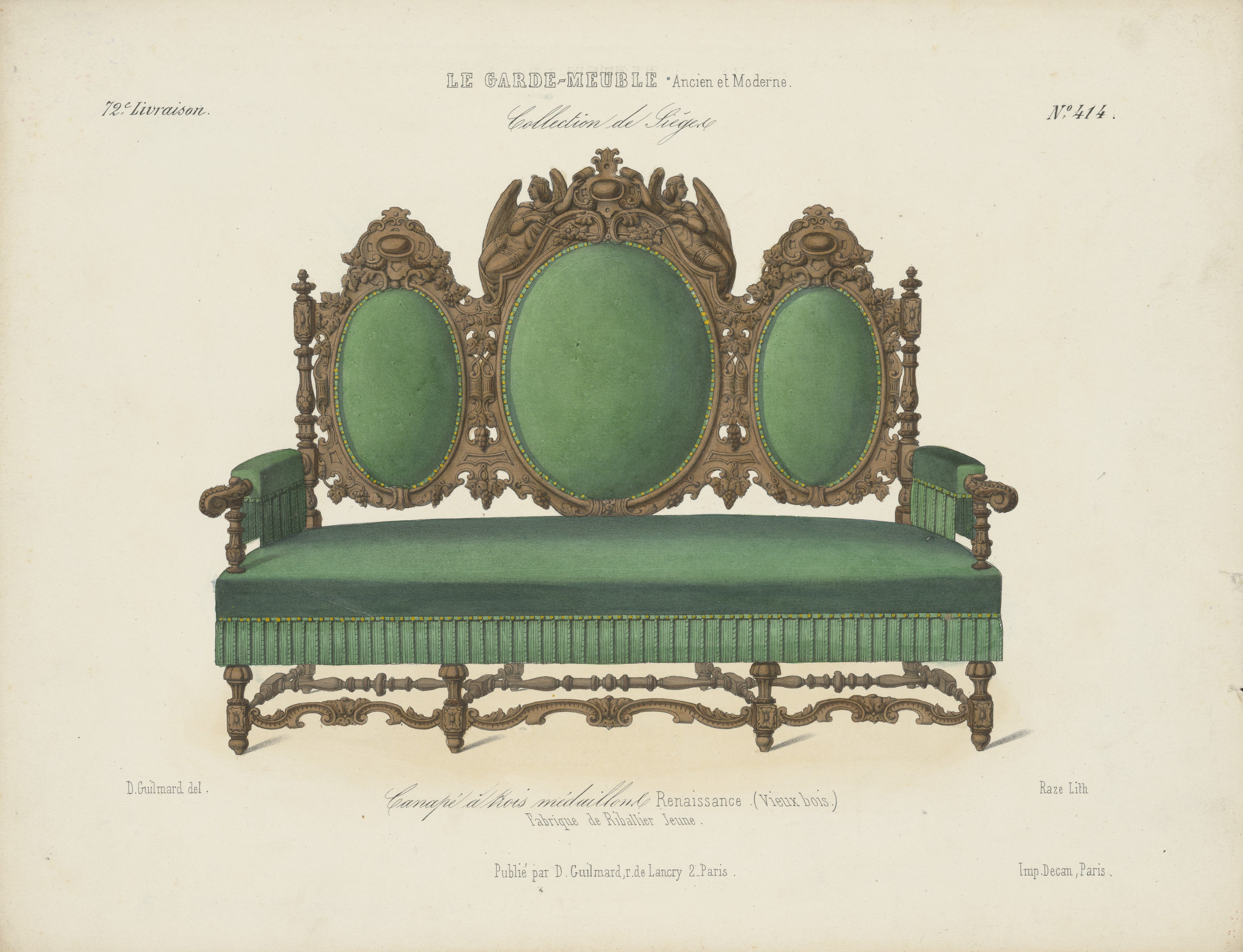 "Canapé à trois médaillons", aus: Le Garde-meuble (Stiftung Fürst-Pückler-Museum Park und Schloss Branitz Public Domain Mark)