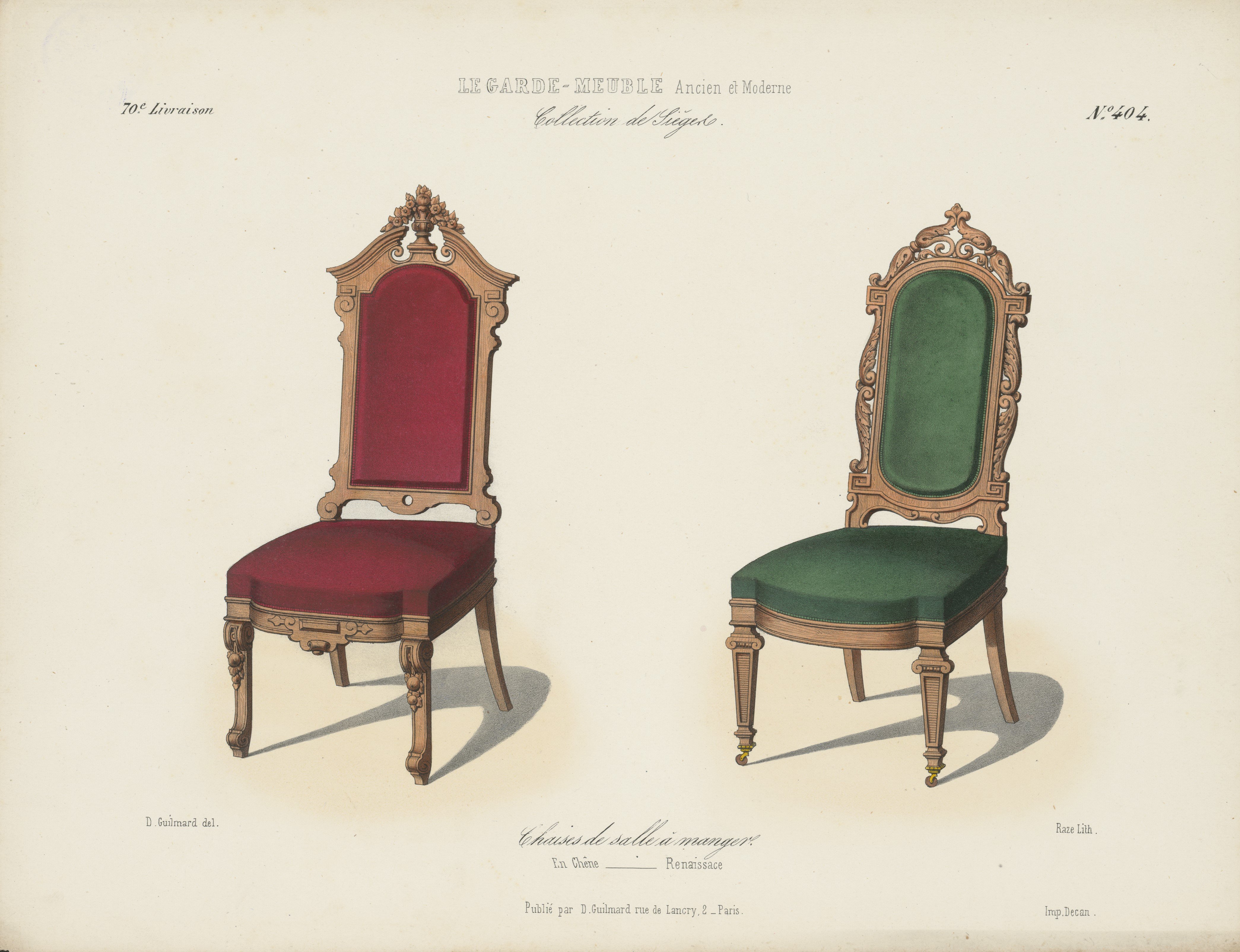 "Chaises de salle à manger", aus: Le Garde-meuble (Stiftung Fürst-Pückler-Museum Park und Schloss Branitz Public Domain Mark)