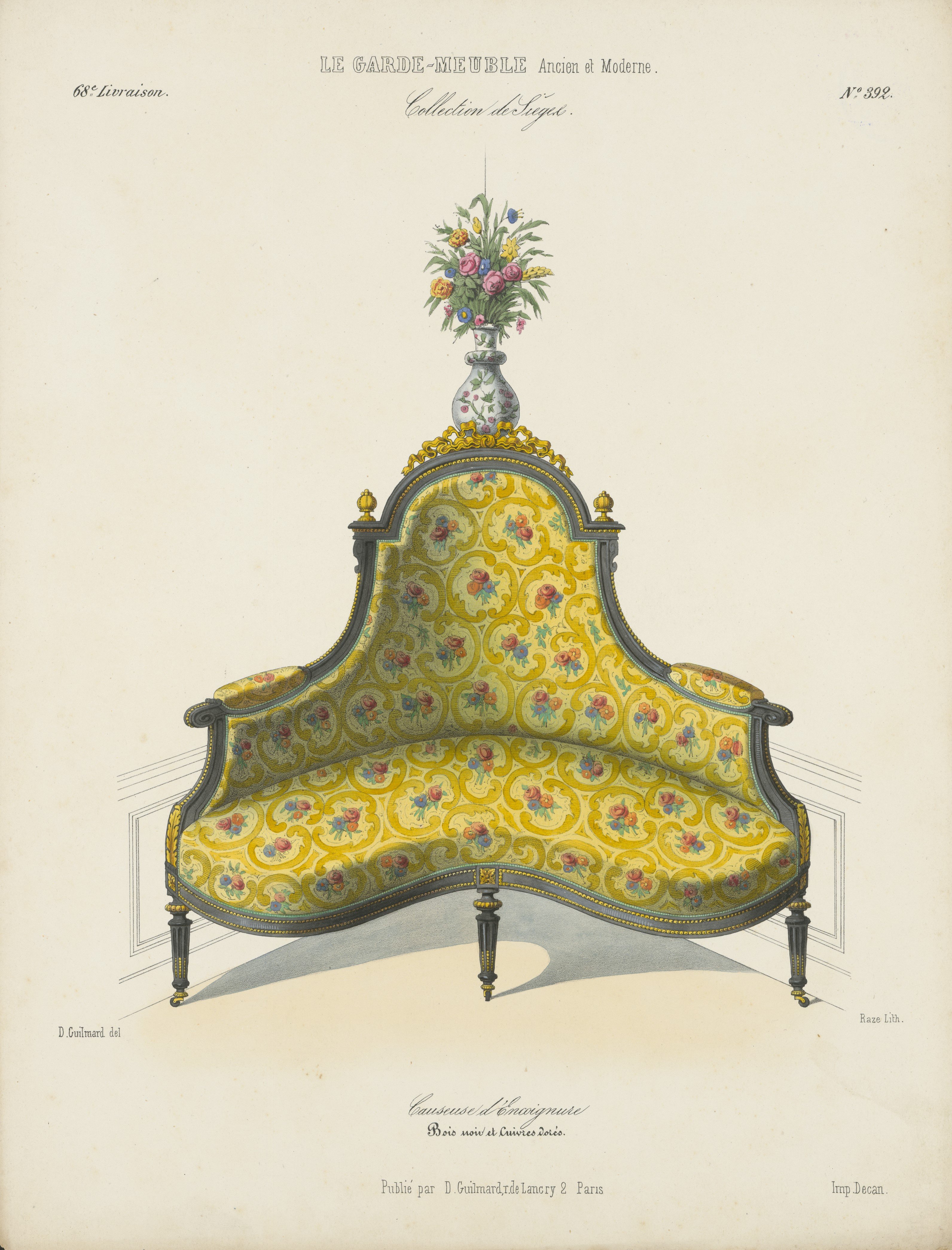 "Causeuse d'Encoignure", aus: Le Garde-meuble (Stiftung Fürst-Pückler-Museum Park und Schloss Branitz Public Domain Mark)