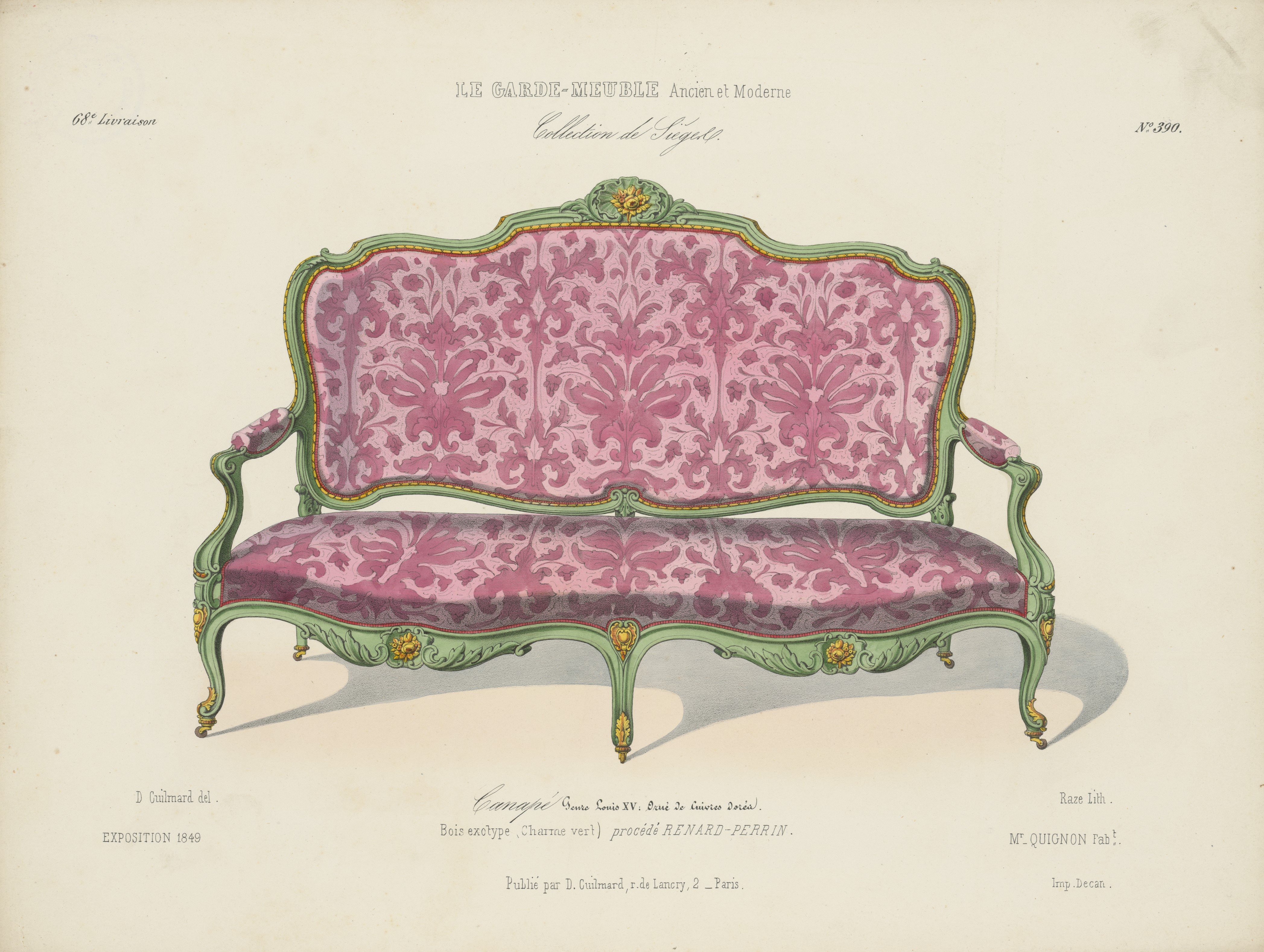 "Canapé Genre Louis XV", aus: Le Garde-meuble (Stiftung Fürst-Pückler-Museum Park und Schloss Branitz Public Domain Mark)
