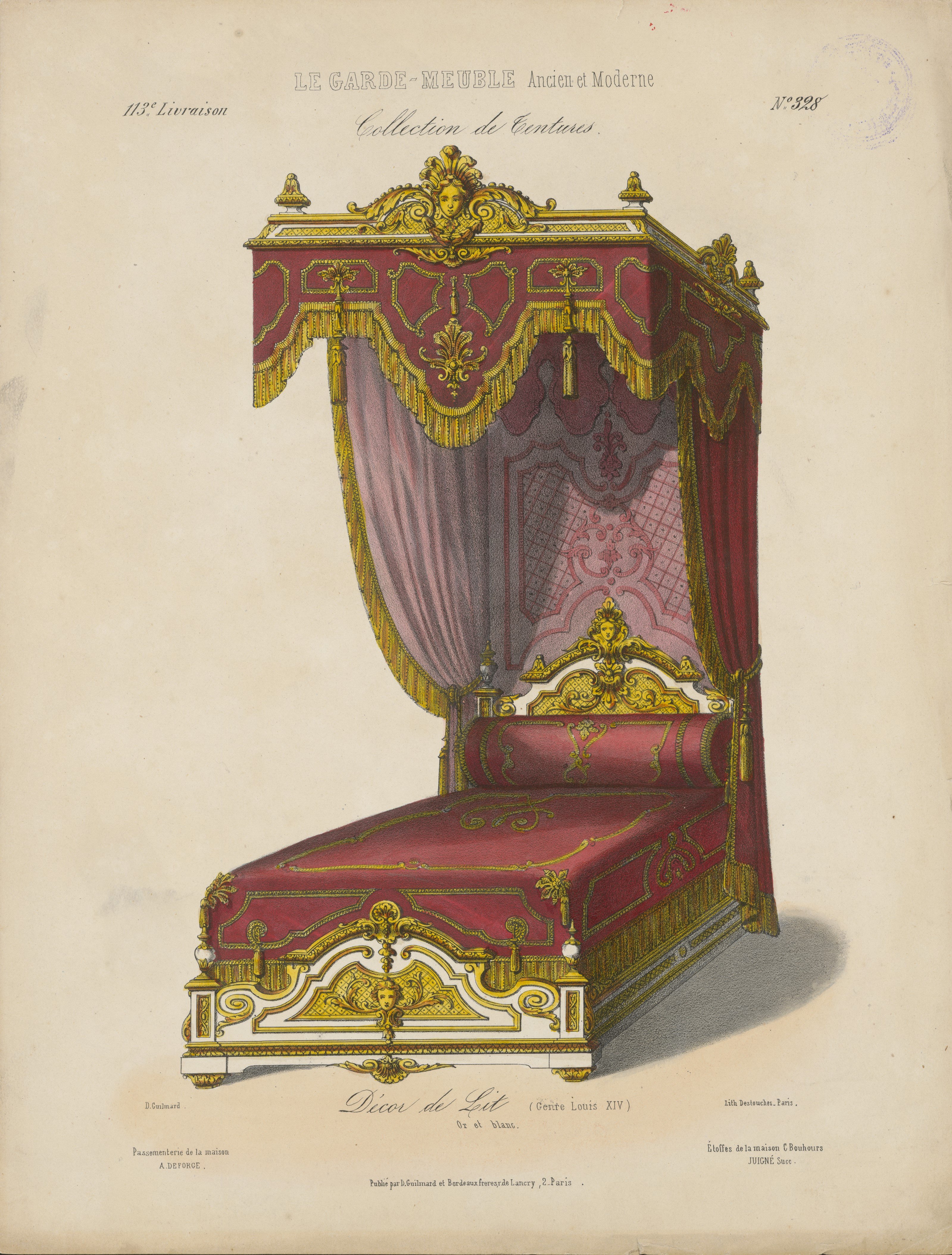 "Décor de Lit (Genre Louis XIV)", aus: Le Garde-meuble (Stiftung Fürst-Pückler-Museum Park und Schloss Branitz Public Domain Mark)