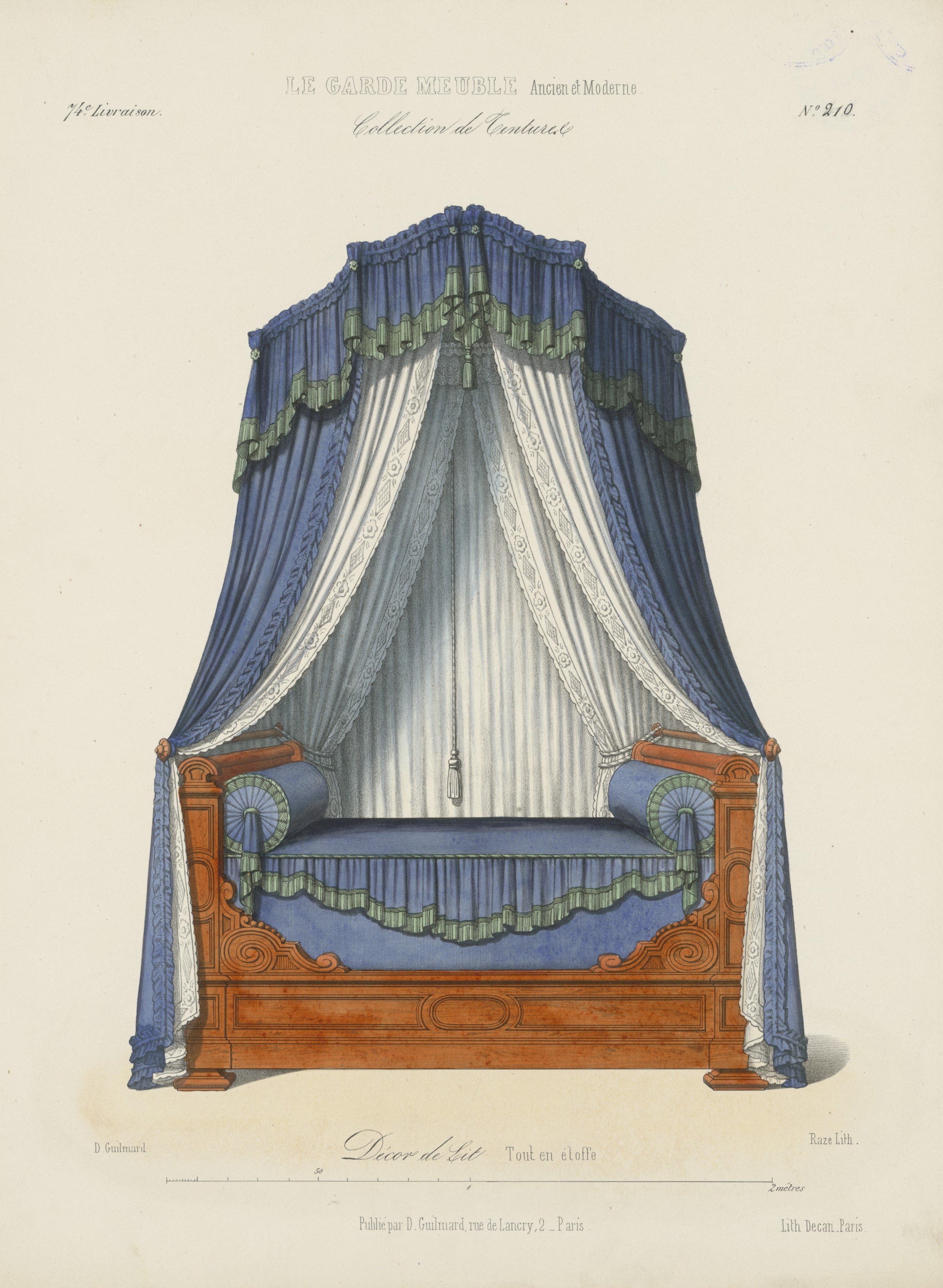 "Décor de lit (Tout en eloffe)", aus: Le Garde-meuble (Stiftung Fürst-Pückler-Museum Park und Schloss Branitz Public Domain Mark)