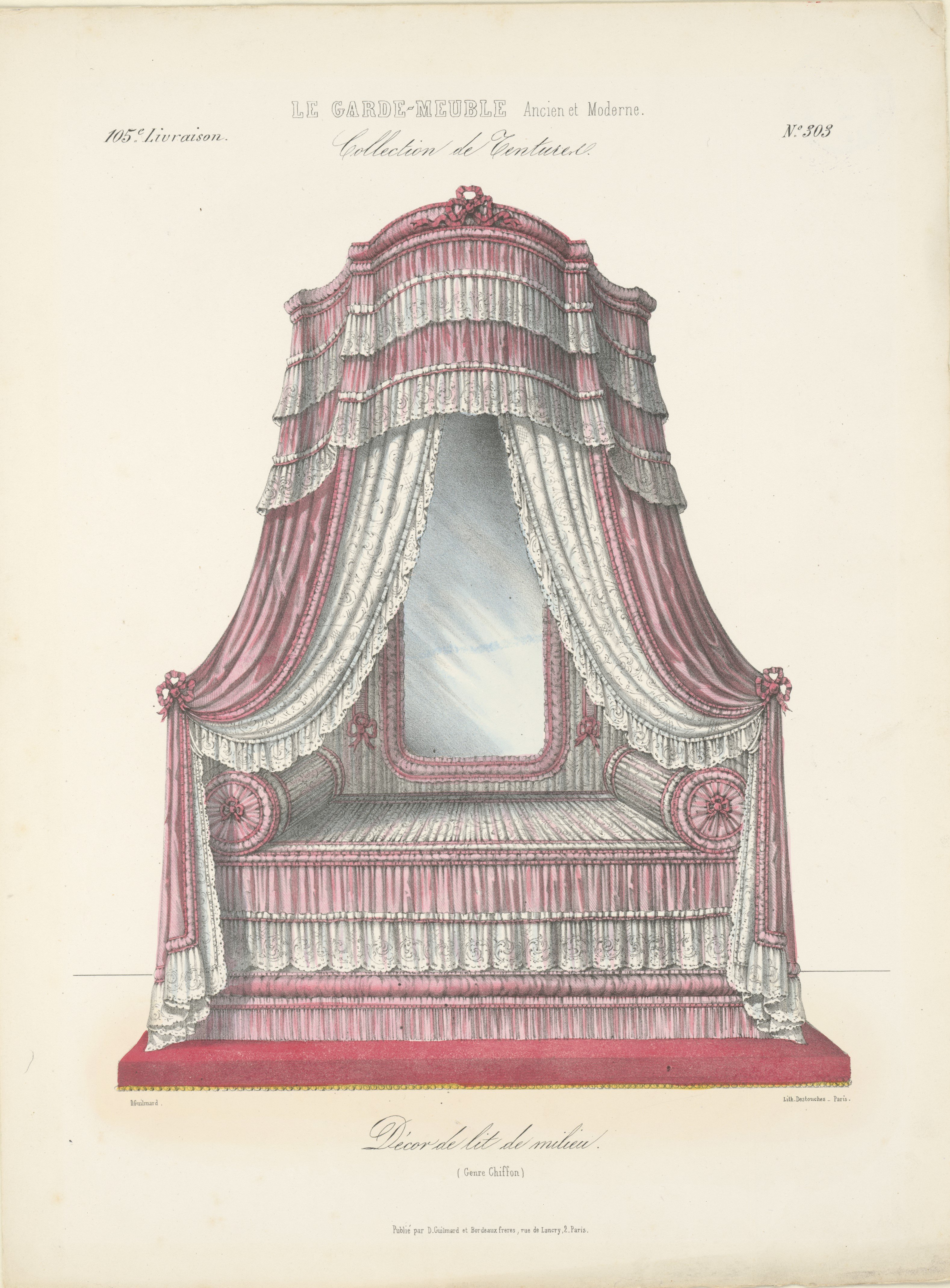 "Décor de lit de milieu", aus: Le Garde-meuble (Stiftung Fürst-Pückler-Museum Park und Schloss Branitz Public Domain Mark)