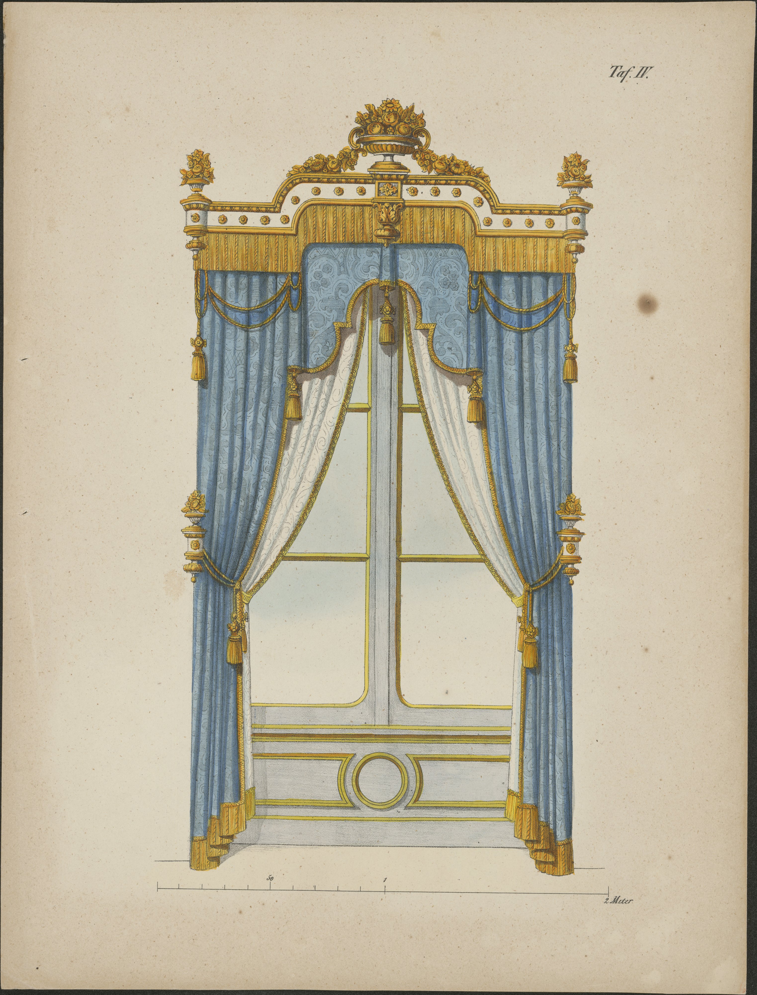 ["Décors de fenêtre pour Salon." ; "Or et blanc" ; "Genre Louis XVI."] [Kopie nach Le Garde Meuble] (Stiftung Fürst-Pückler-Museum Park und Schloss Branitz Public Domain Mark)