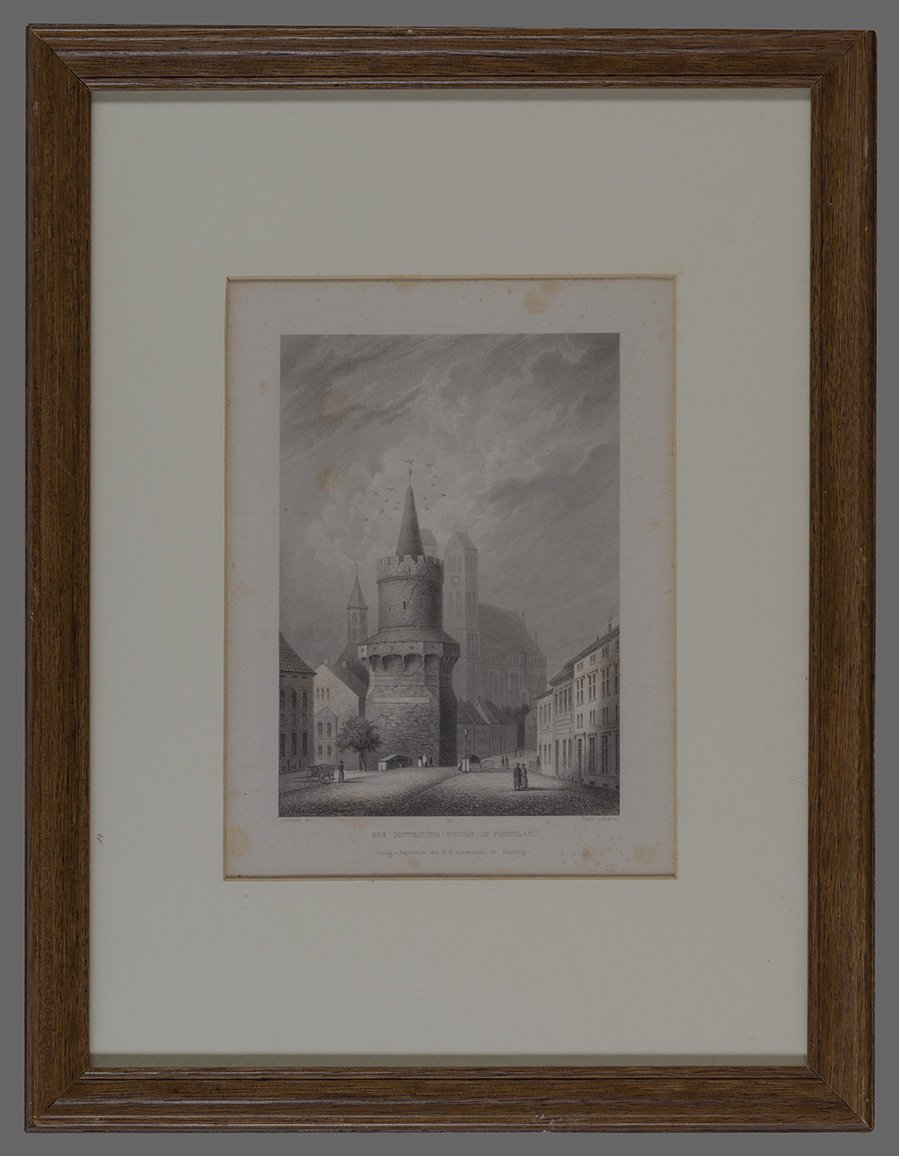 Gottheil, Julius: Mitteltor-Turm in Prenzlau von Westen, 1860 (Dominikanerkloster Prenzlau CC BY-NC)