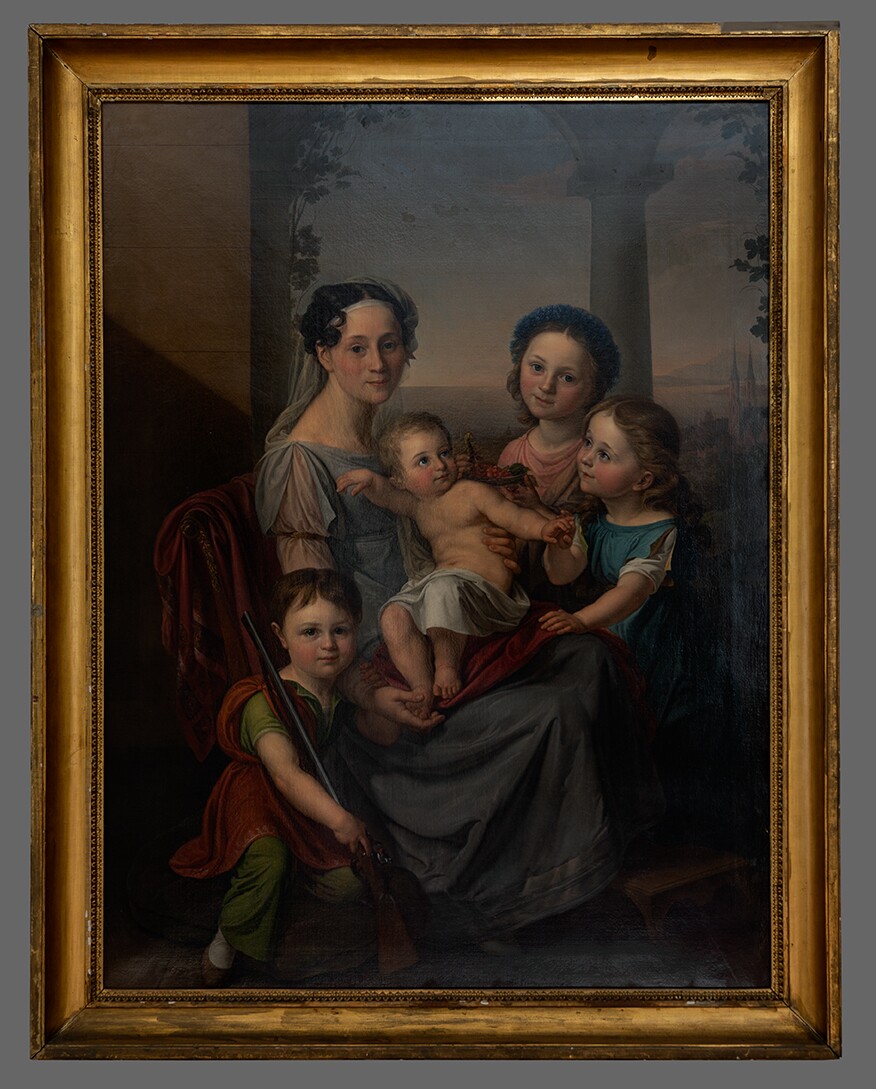 Bardua, Caroline: Porträt von Antoinette von Thermo mit ihren vier Kindern (Stadt- und Regionalmuseum Lübben CC BY-NC)