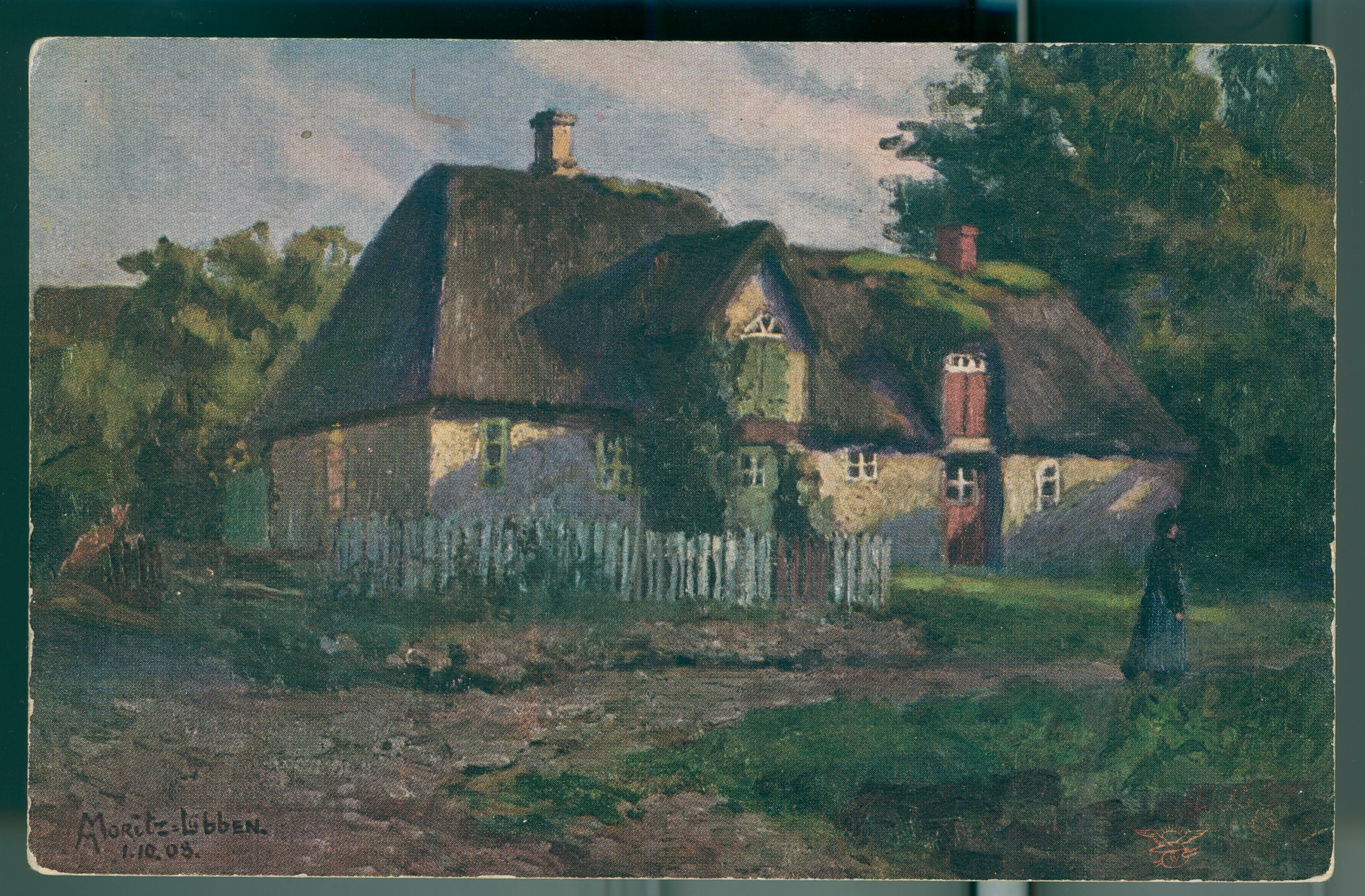 Moritz, Marie Elisabeth (Vorlage): Friesisches Bauernhaus (Postkarte) (Stadt- und Regionalmuseum Lübben CC BY-NC)