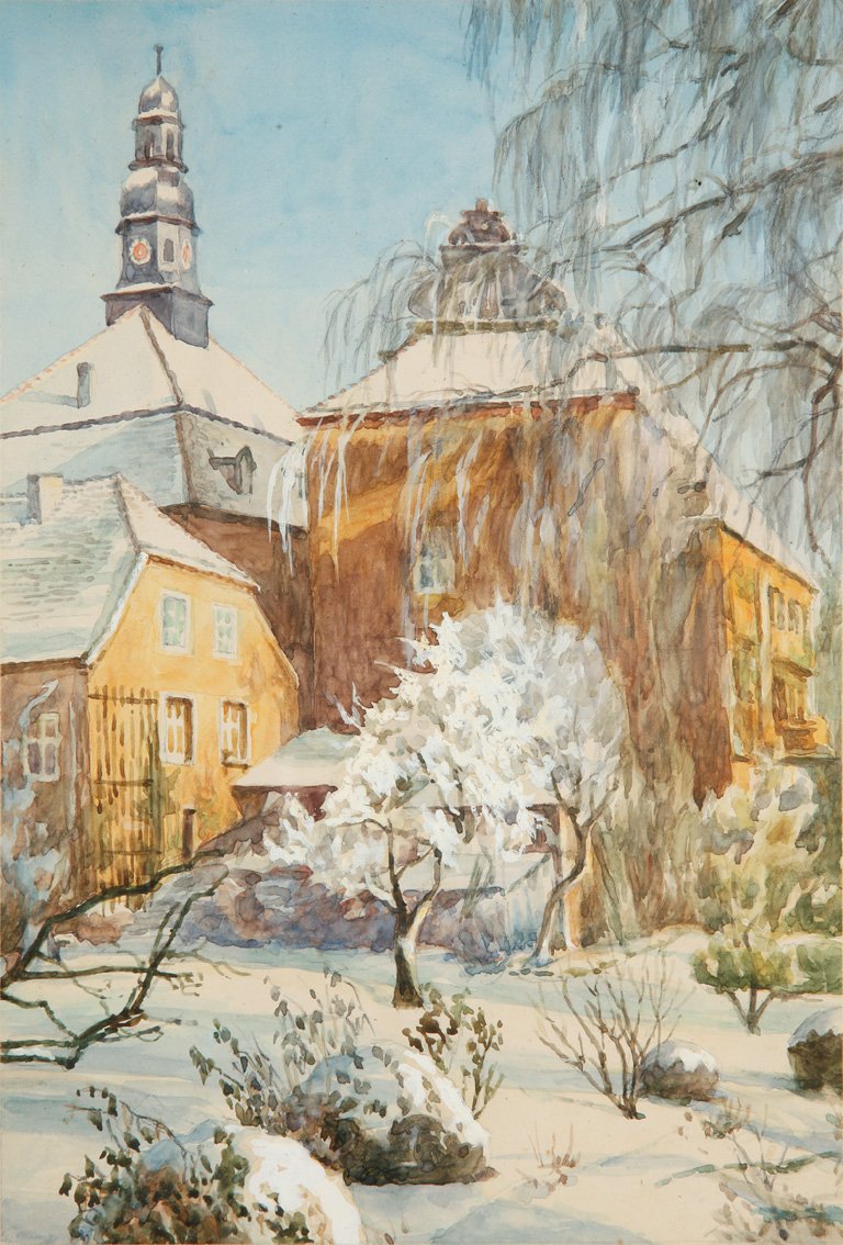 Frieda Boehr - Stadtschloss im Winter (Museum Schloss Lübben CC BY-NC-SA)
